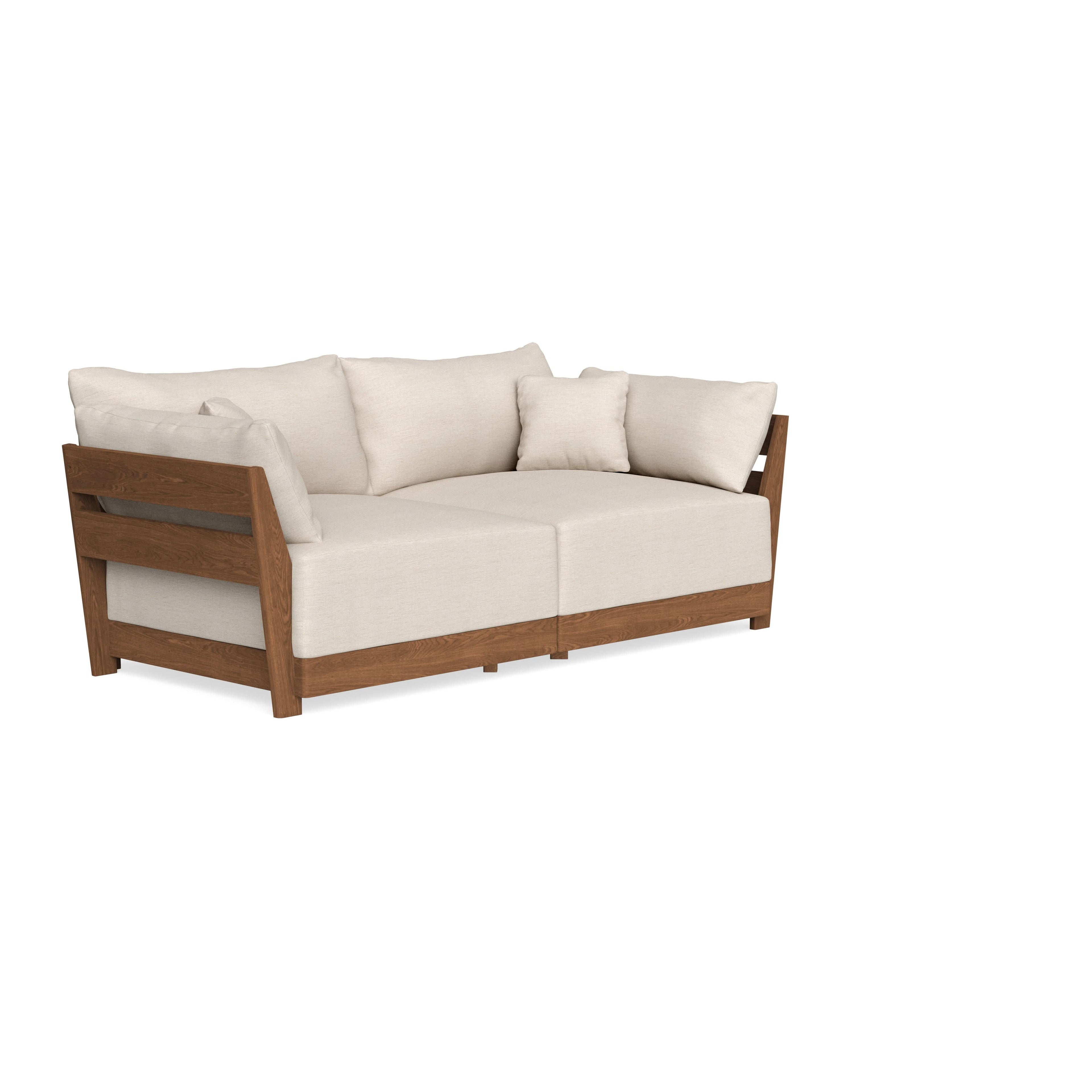 Modular Bondi Espresso 2-Seater Sofa in Seashell | Memory Foam Blend
