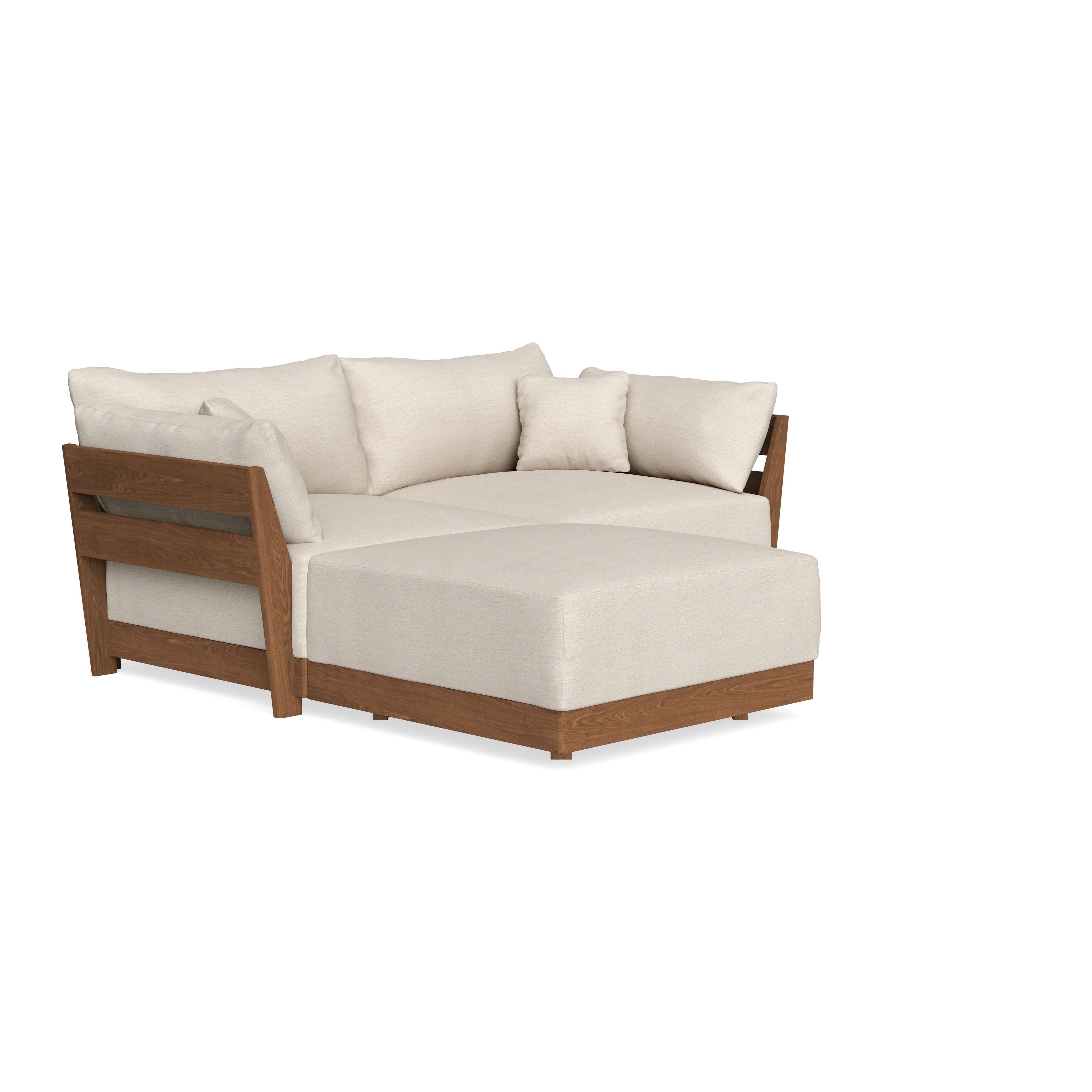 Modular Bondi Espresso 2-Seater Sectional in Seashell | Memory Foam Blend