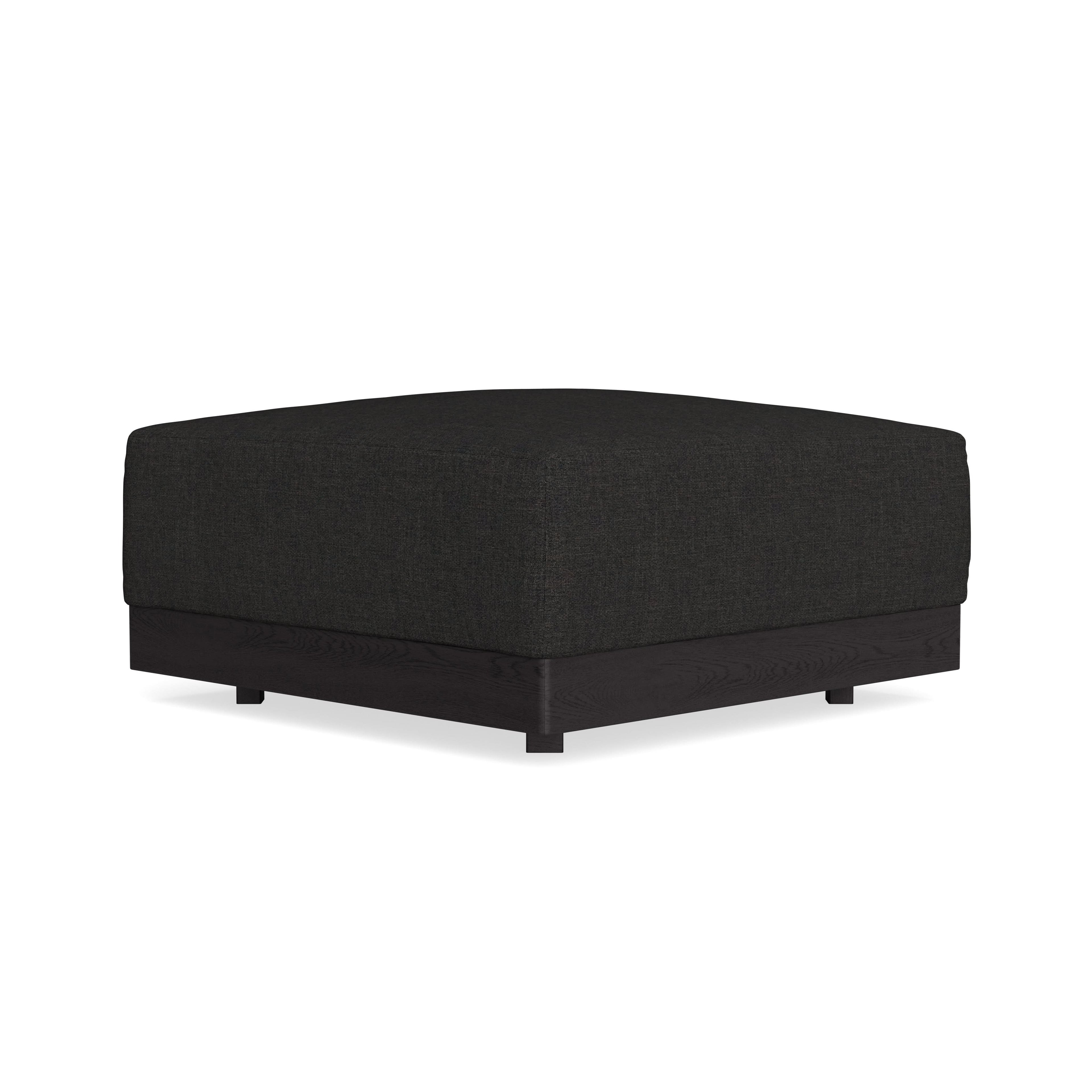 Modular Bondi Black Ottoman in Peppercorn | Memory Foam Blend