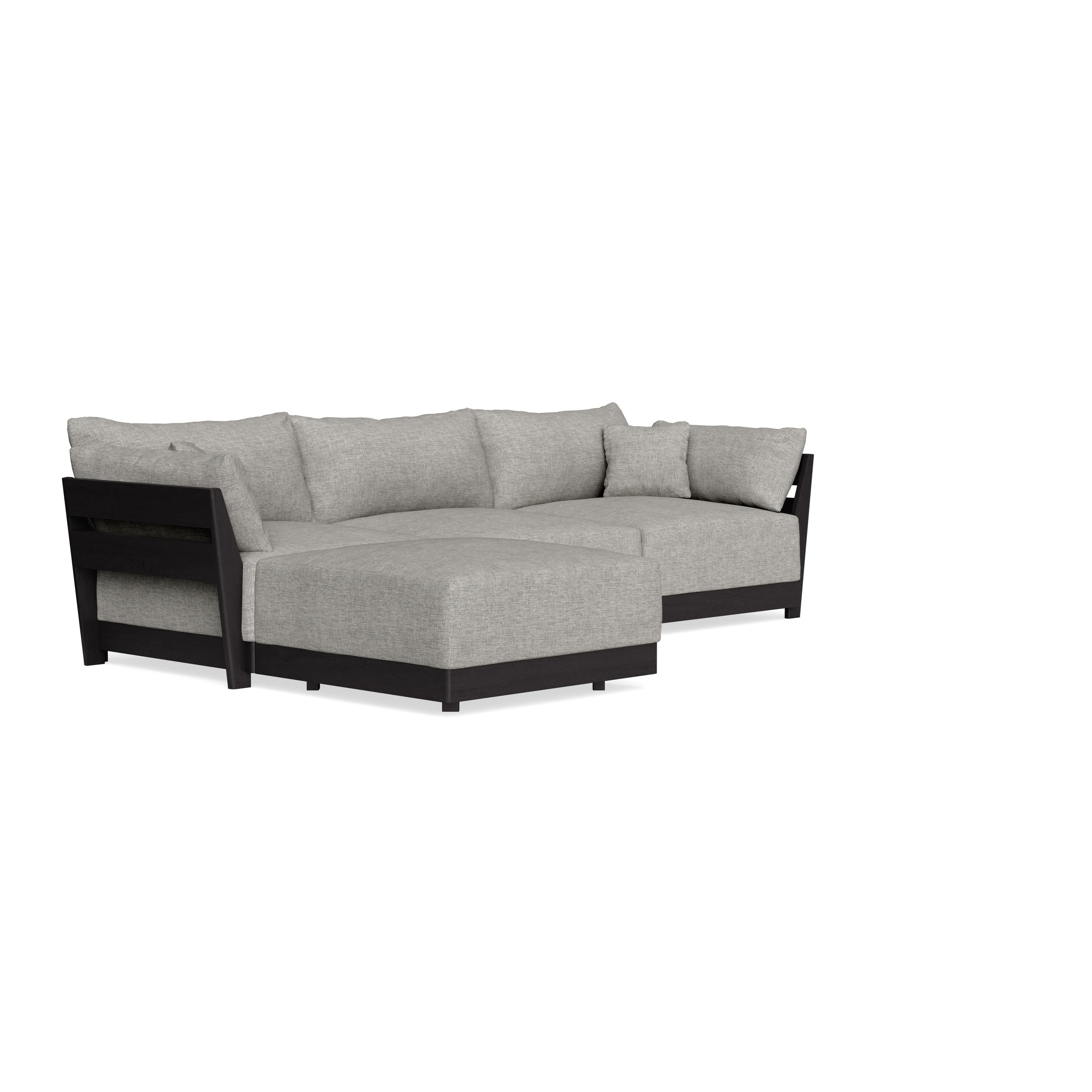 Modular Bondi Black 3-Seater Sectional in Fog | Classic Blend