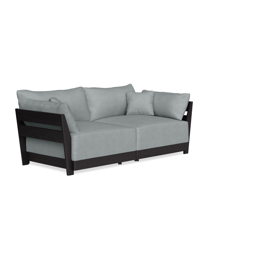 Modular Bondi Black 2-Seater Sofa in Light Steel | Memory Foam Blend