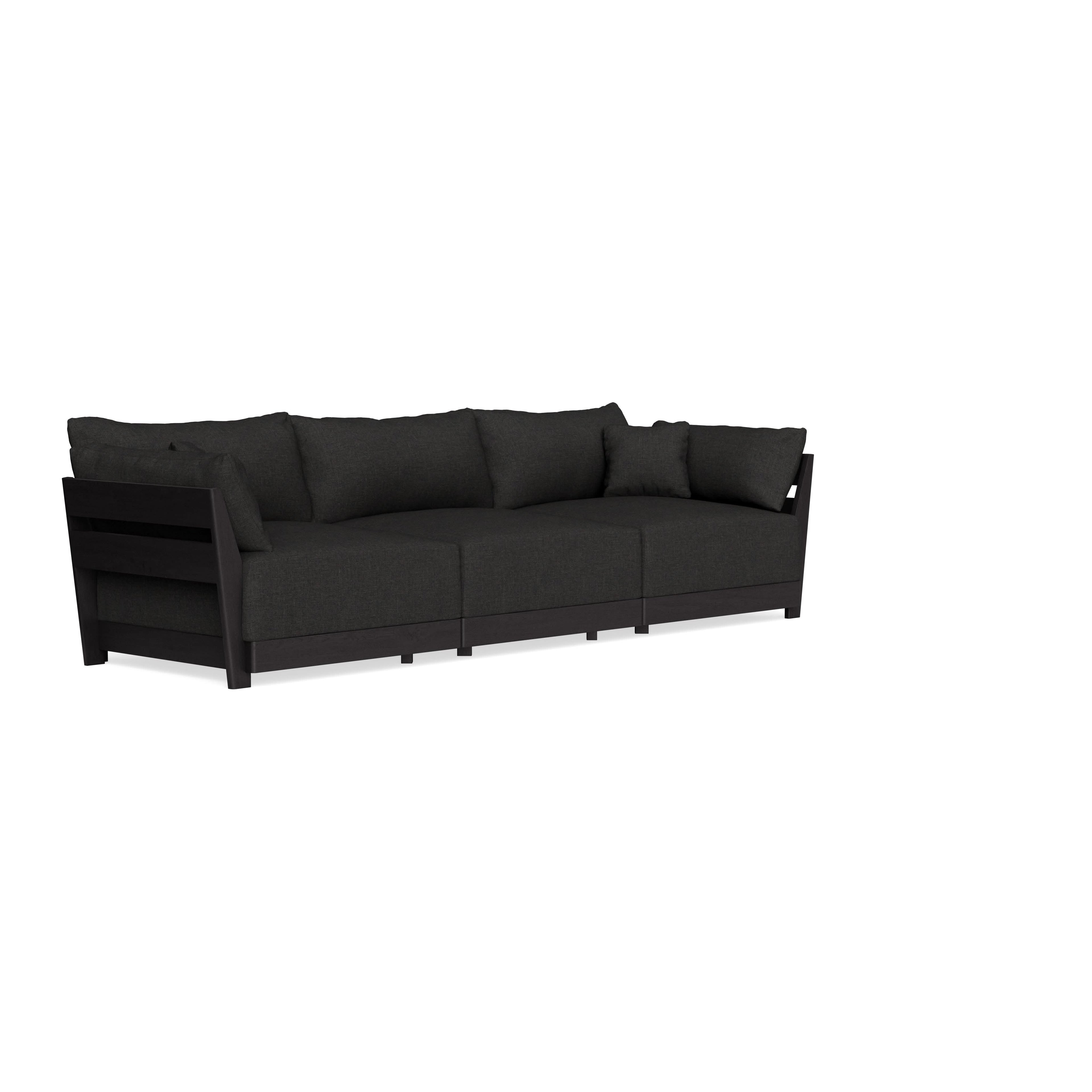 Modular Bondi Black 3-Seater Sofa in Peppercorn | Memory Foam Blend