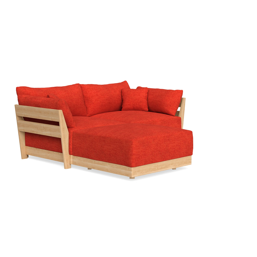 Modular Bondi Latte 2-Seater Sectional in Poppy Orange | Classic Blend