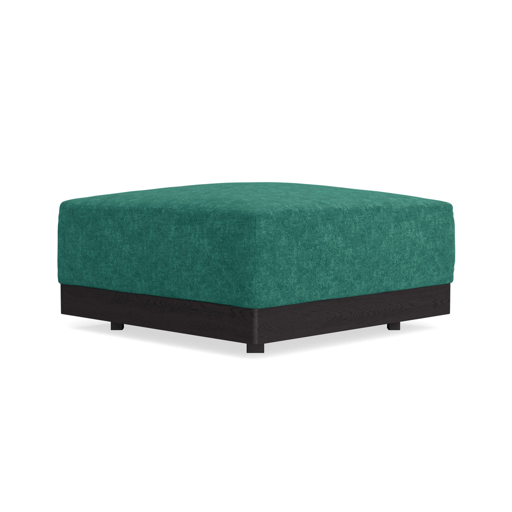 Modular Bondi Black Ottoman in Jade Green | Memory Foam Blend