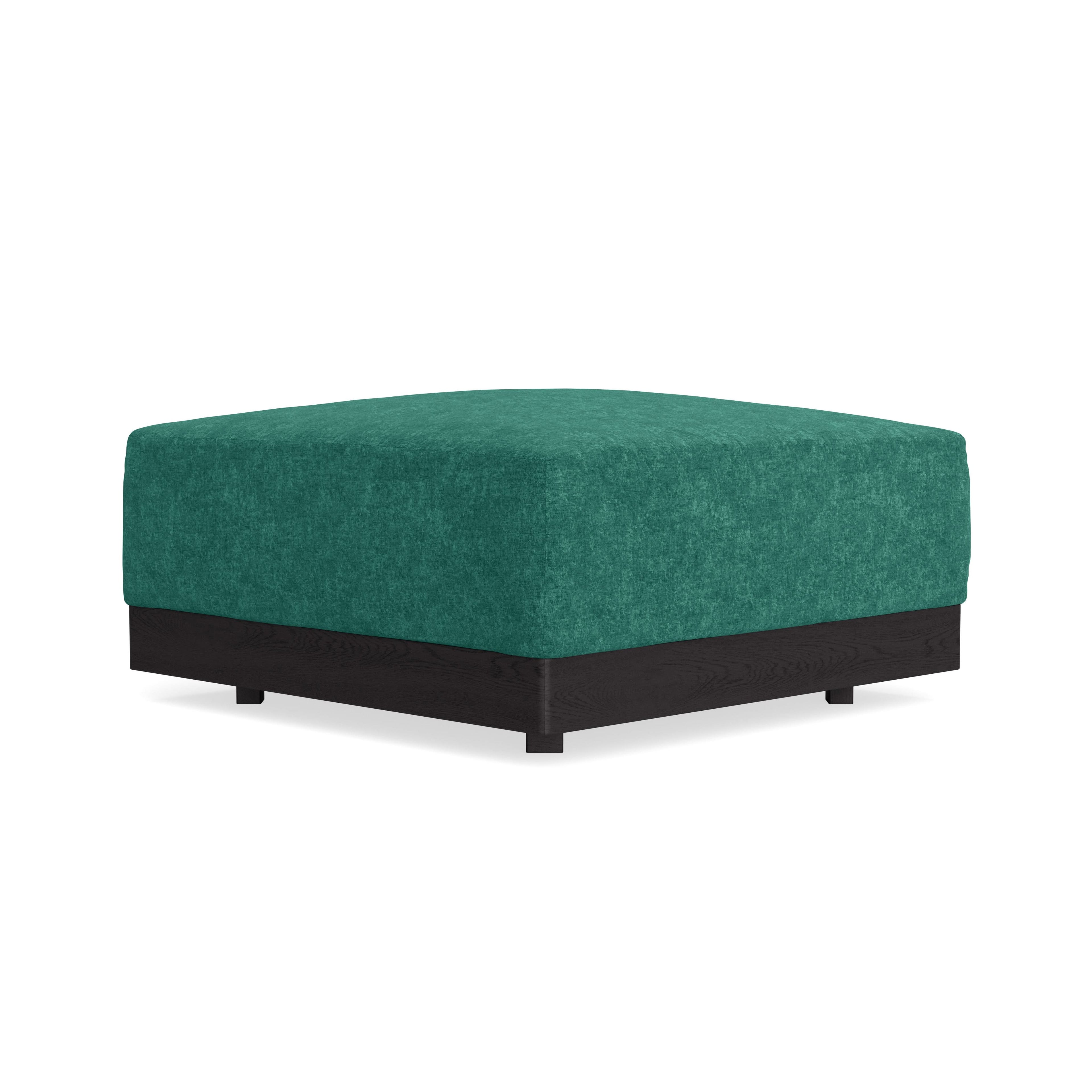 Modular Bondi Black Ottoman in Jade Green | Memory Foam Blend
