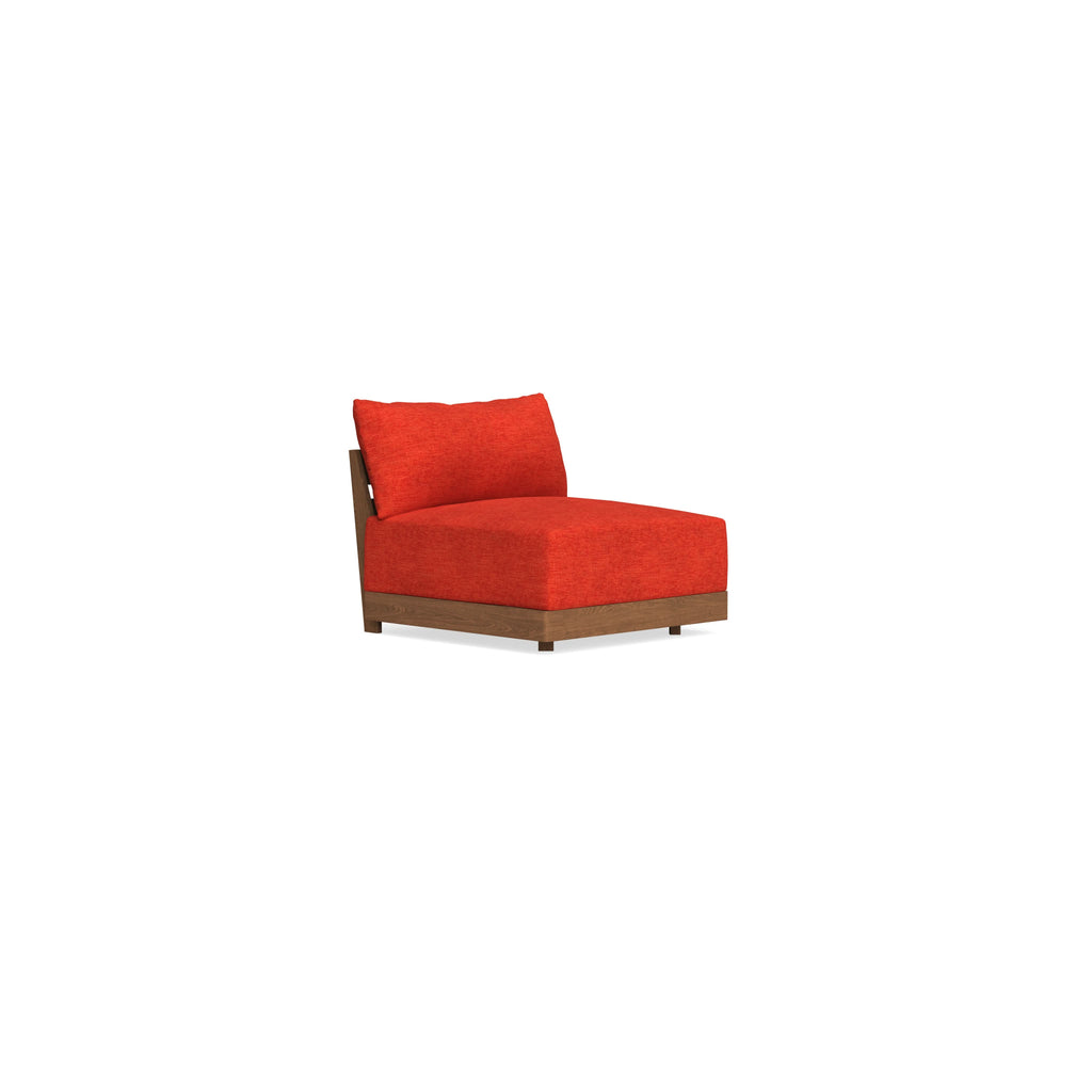 Modular Bondi Espresso Armless Chair in Poppy Orange | Classic Blend