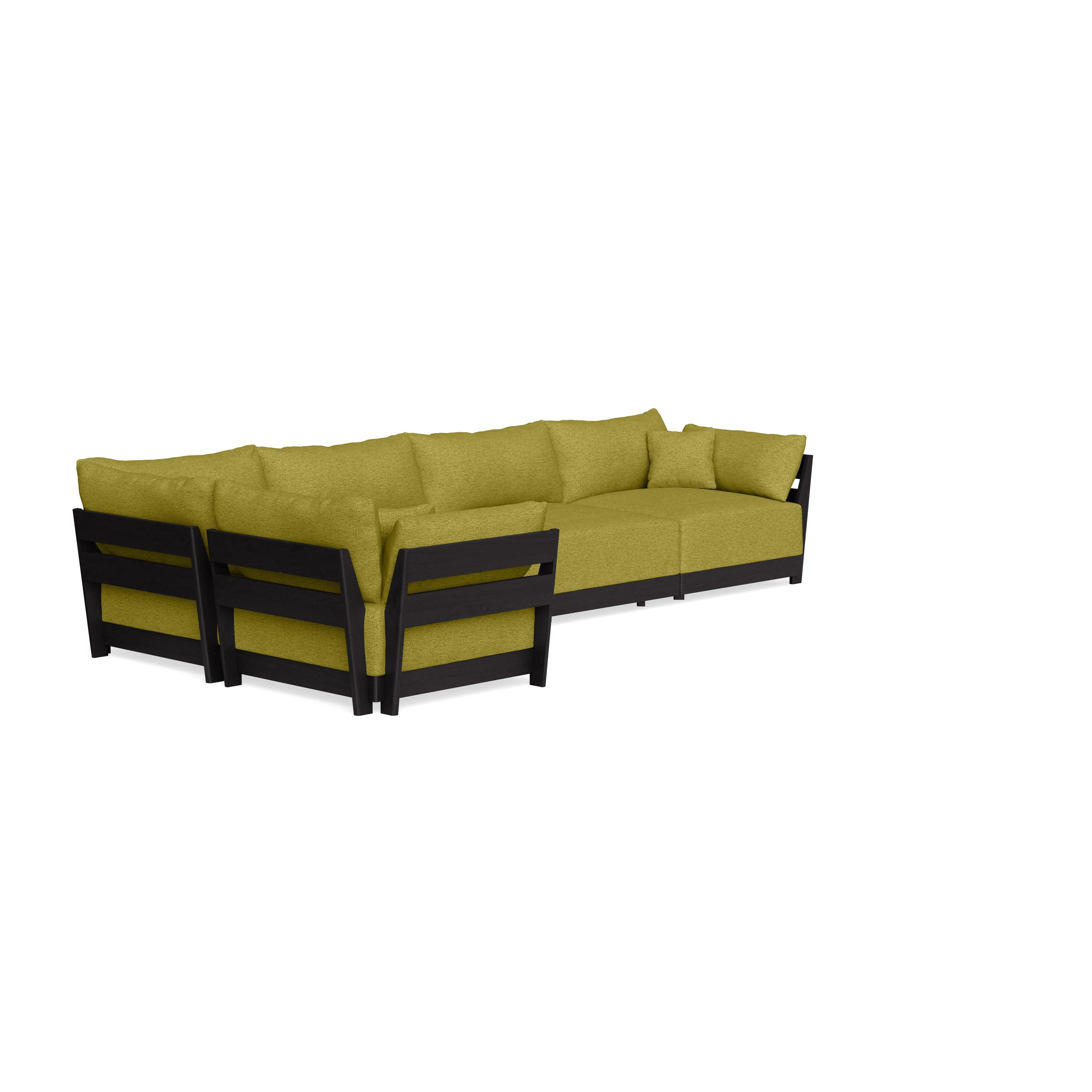 Modular Bondi Black 5-Seater L-Sectional in Avocado | Classic Blend