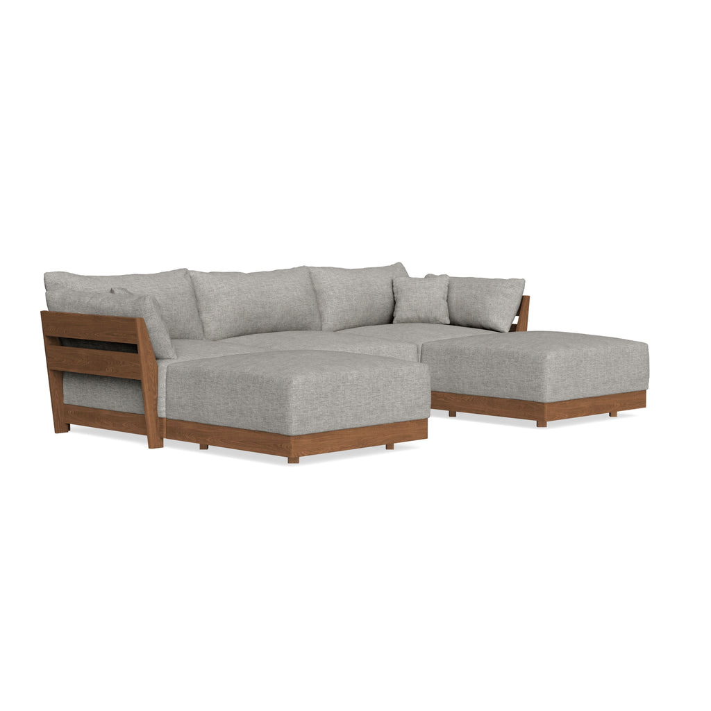Modular Bondi Espresso 3-Seater U-Sectional in Fog | Memory Foam Blend