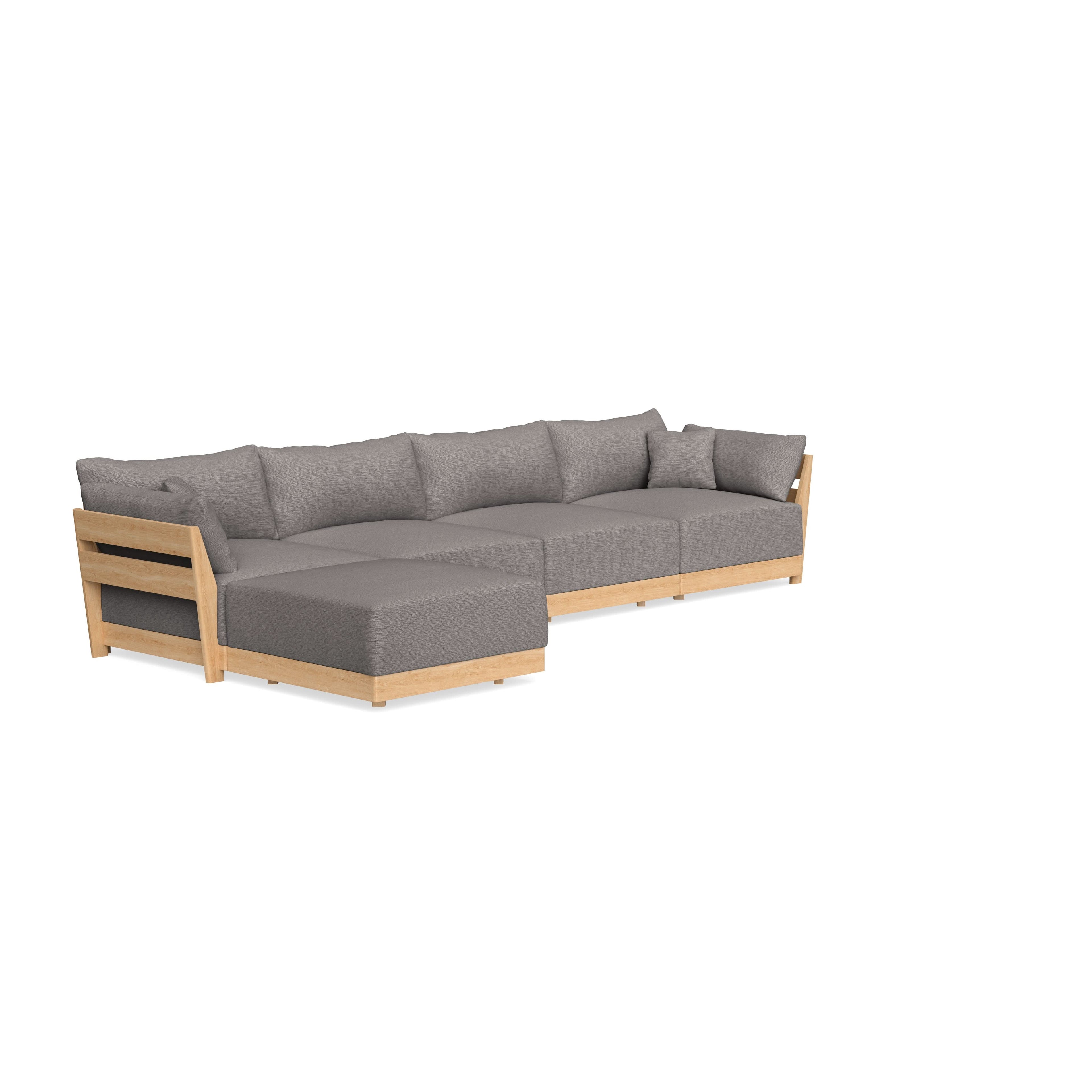 Modular Bondi Latte 4-Seater Sectional in Cement | Memory Foam Blend