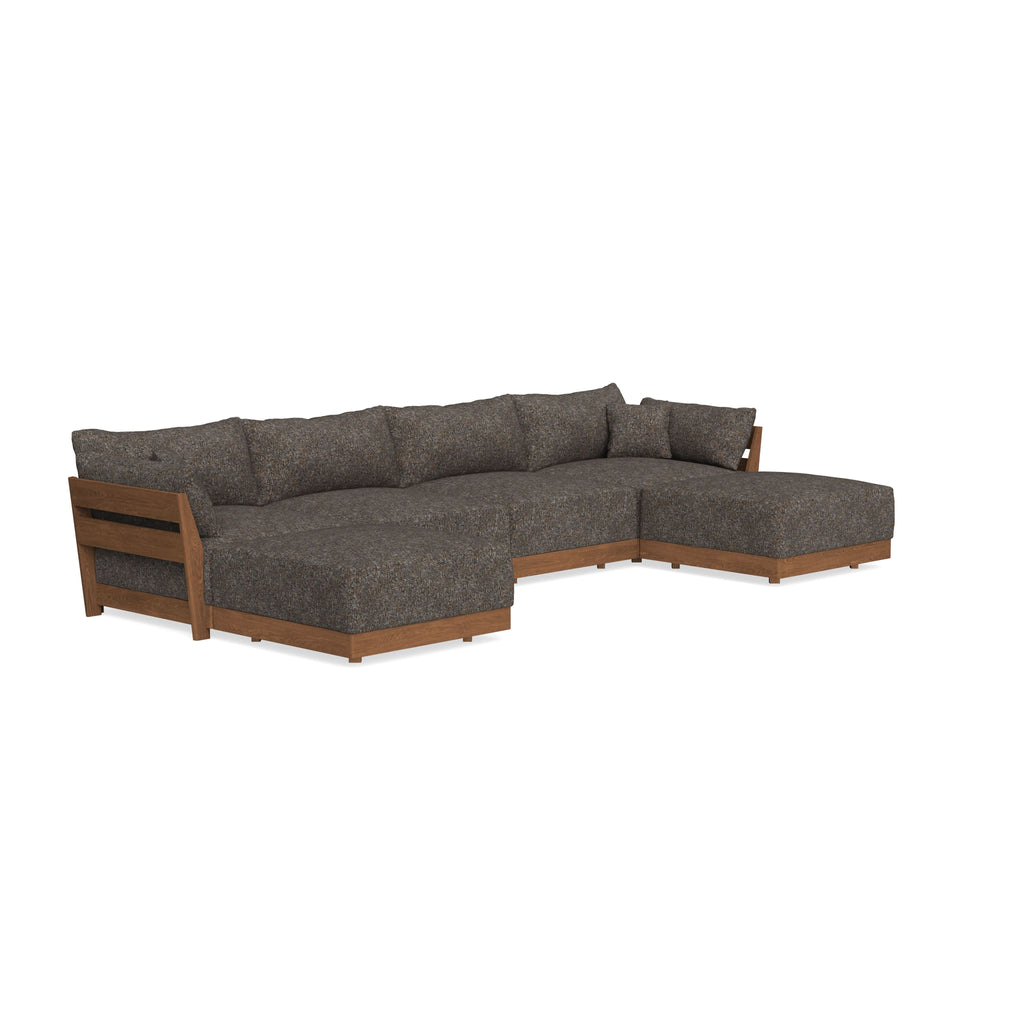 Modular Bondi Espresso 4-Seater U-Sectional in Eclipse | Memory Foam Blend