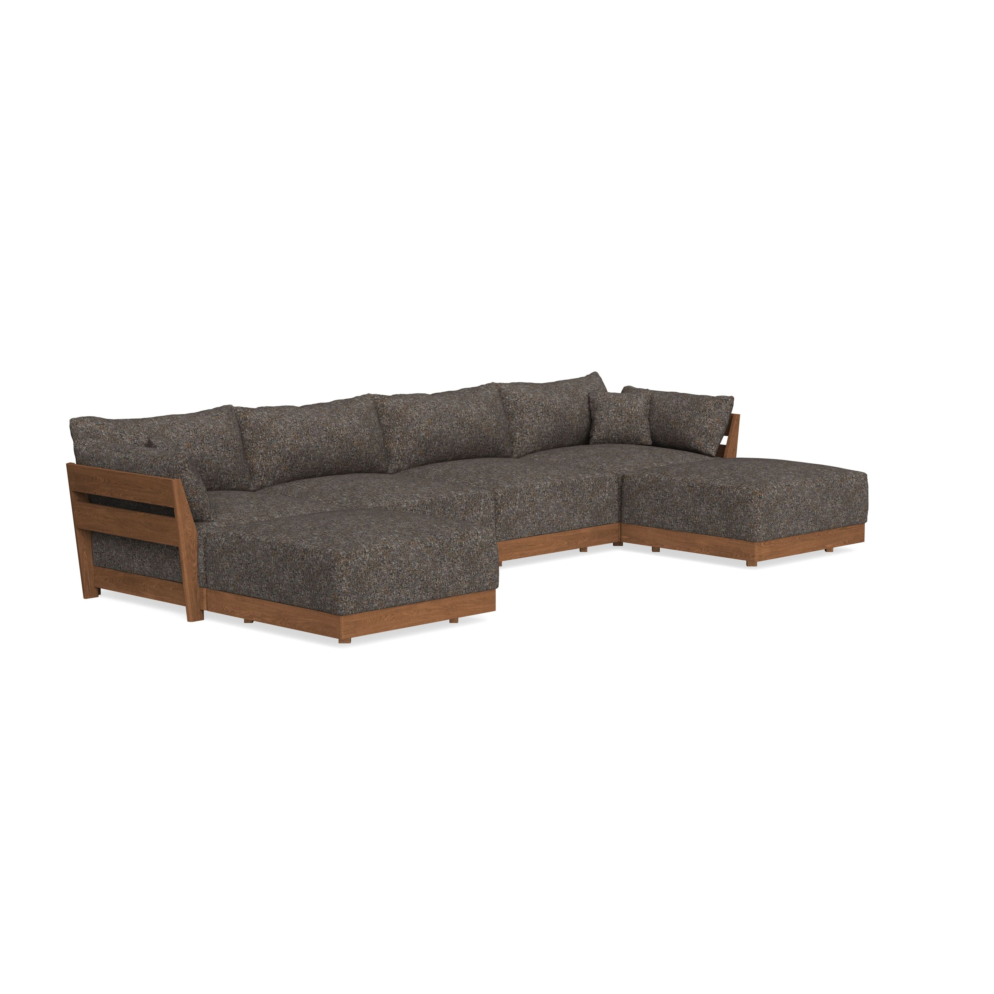 Modular Bondi Espresso 4-Seater U-Sectional in Eclipse | Memory Foam Blend