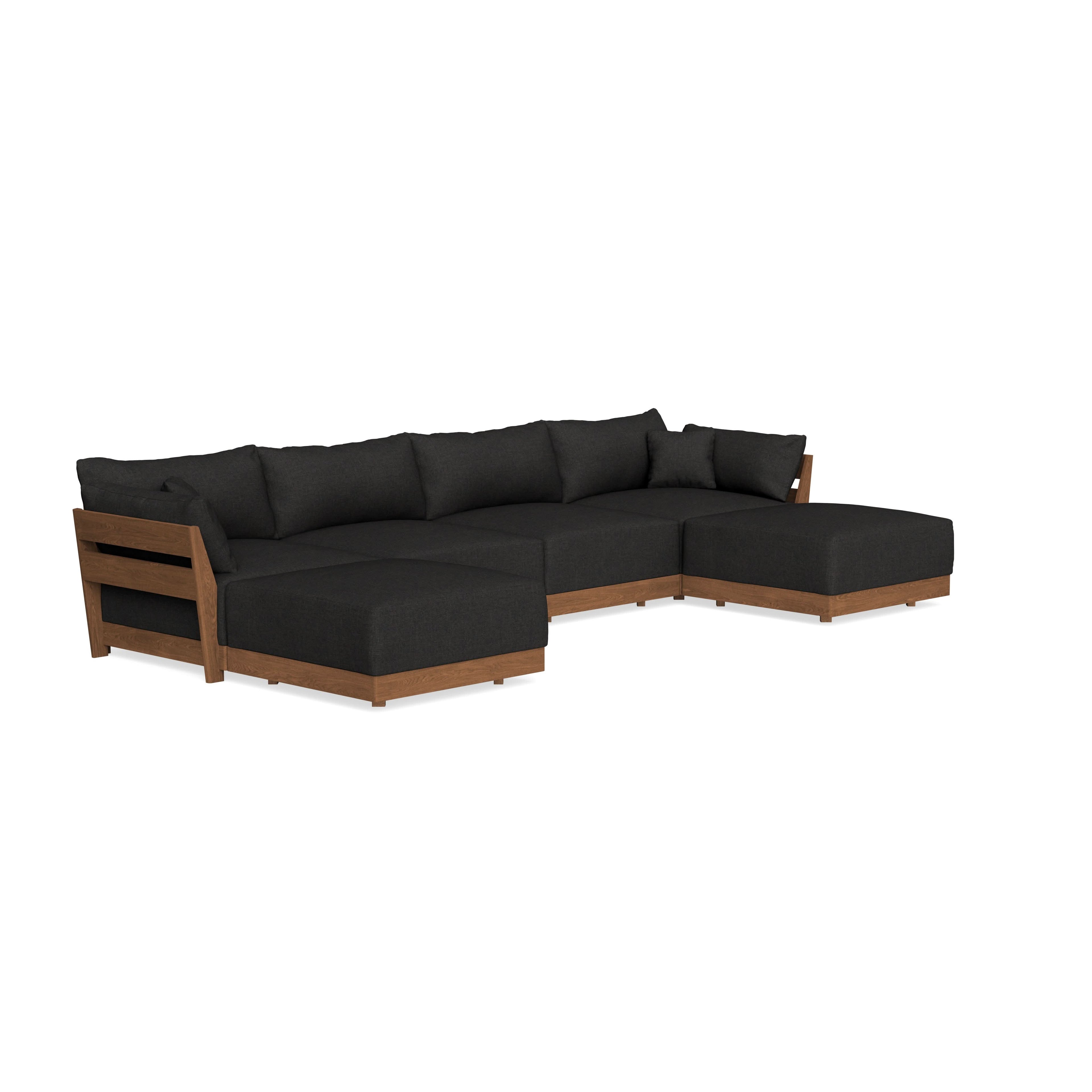 Modular Bondi Espresso 4-Seater U-Sectional in Peppercorn | Classic Blend