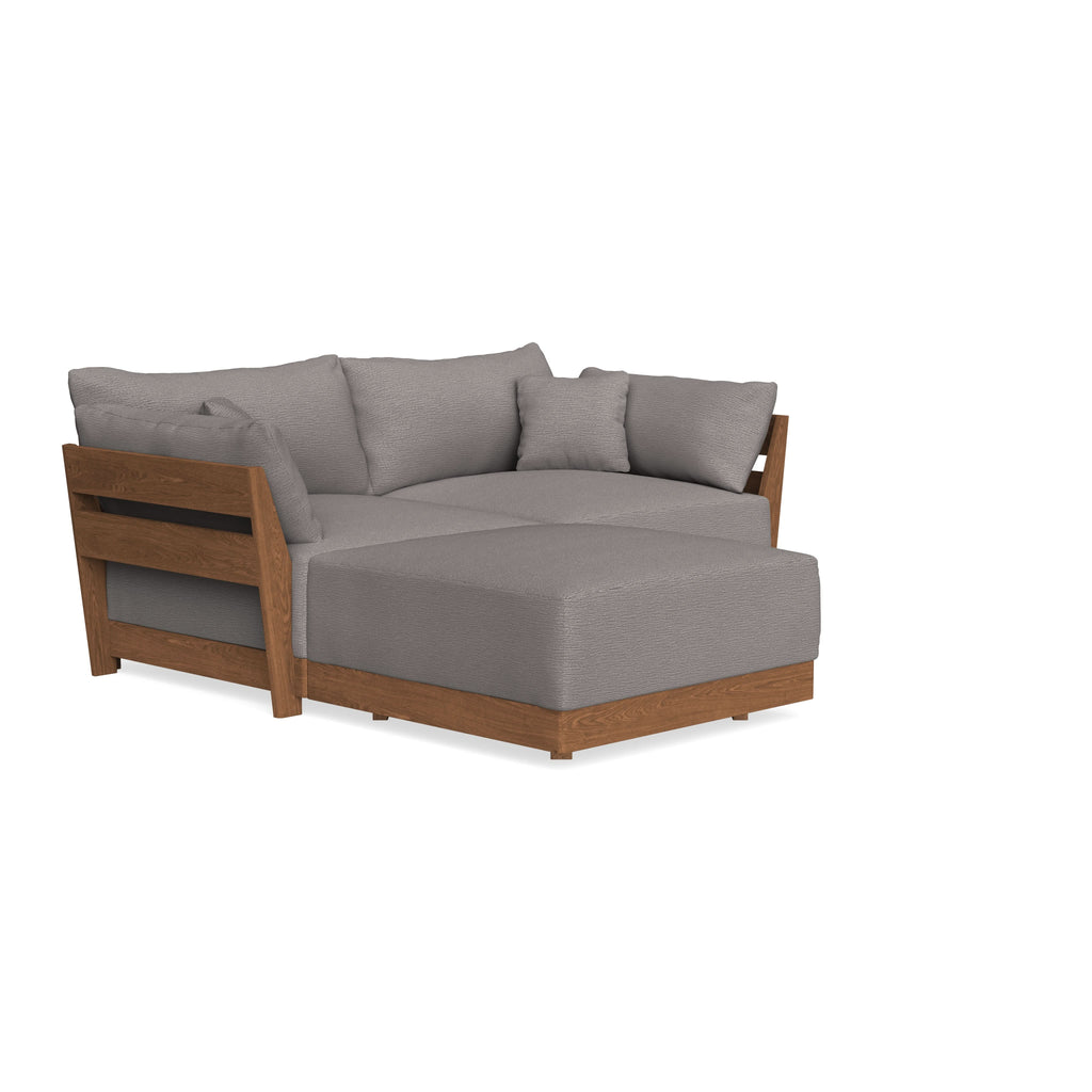 Modular Bondi Espresso 2-Seater Sectional in Cement | Memory Foam Blend