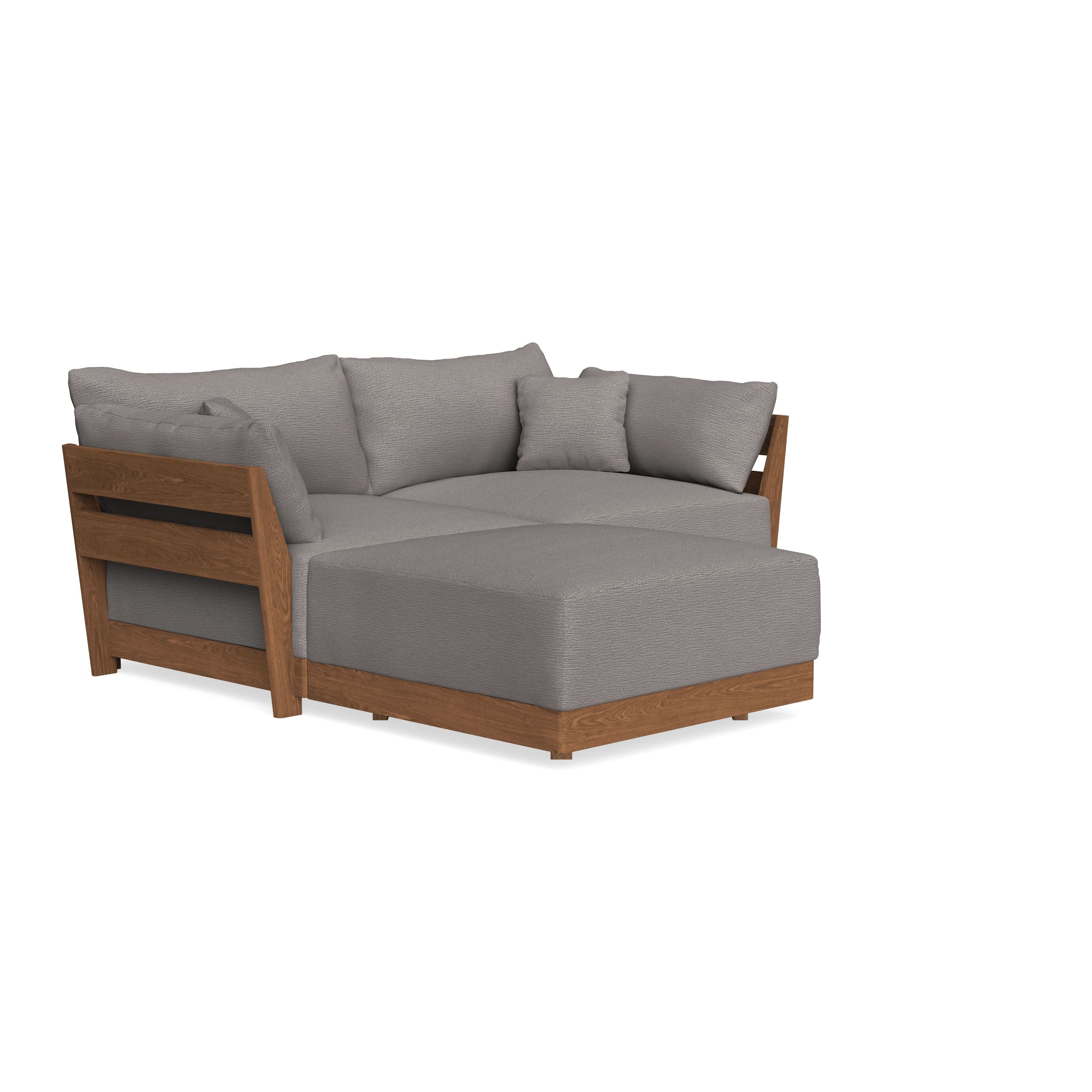 Modular Bondi Espresso 2-Seater Sectional in Cement | Memory Foam Blend