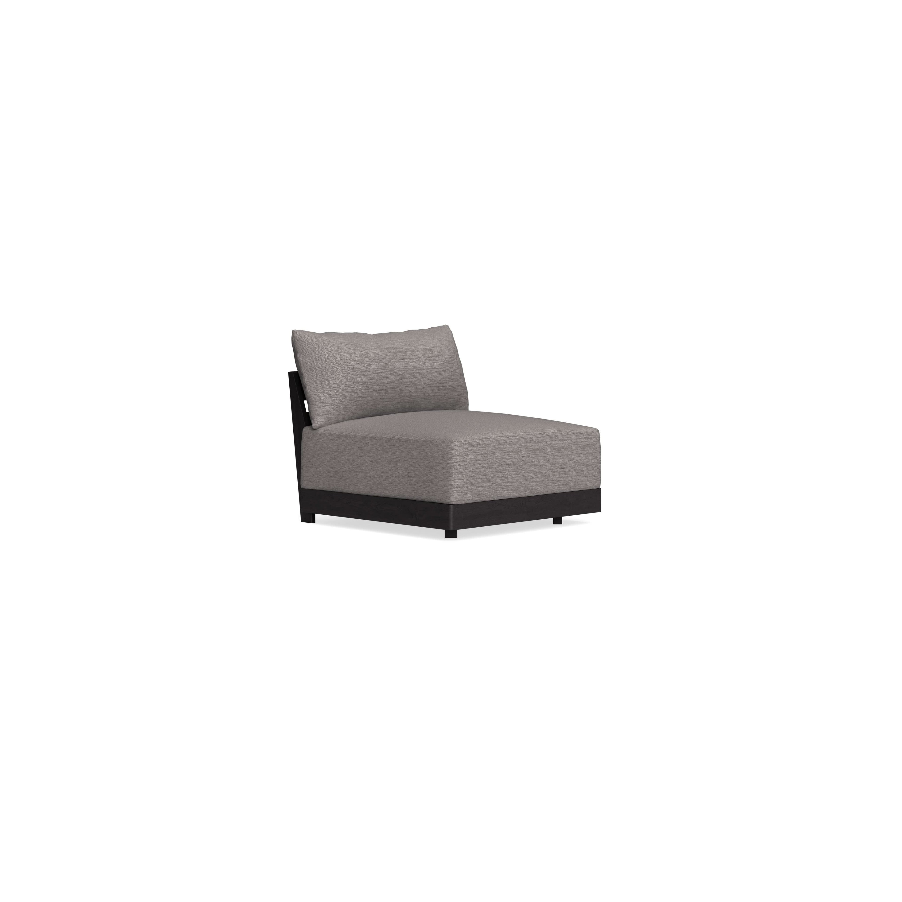 Modular Bondi Black Armless Chair in Cement | Memory Foam Blend
