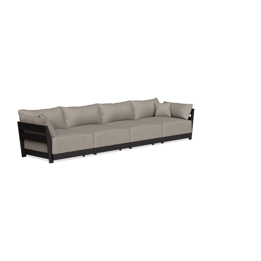 Modular Bondi Black 4-Seater Sofa in Cinder Gray | Memory Foam Blend