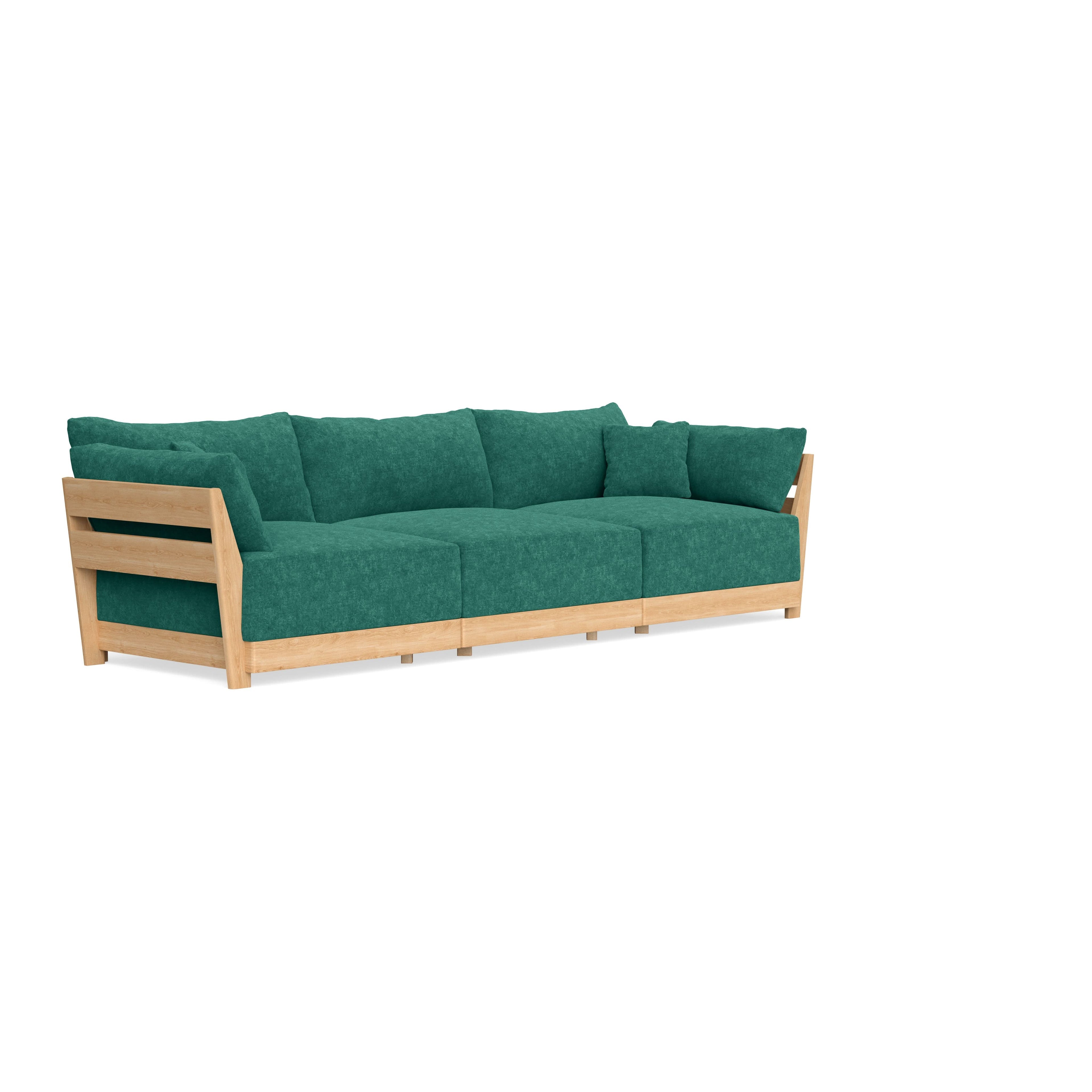 Modular Bondi Latte 3-Seater Sofa in Jade Green | Classic Blend