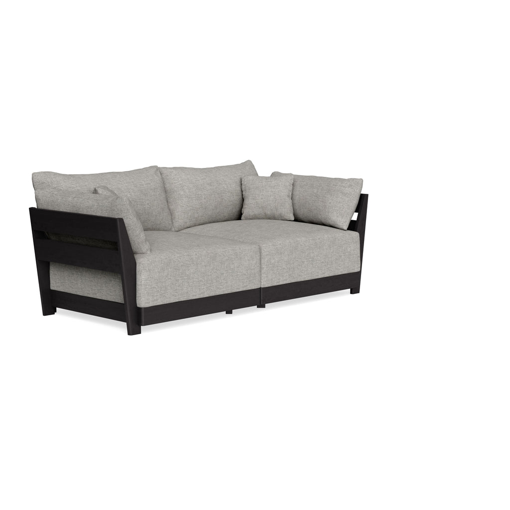 Modular Bondi Black 2-Seater Sofa in Fog | Memory Foam Blend