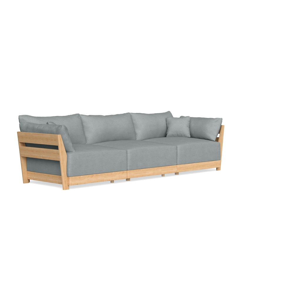 Modular Bondi Latte 3-Seater Sofa in Light Steel | Memory Foam Blend