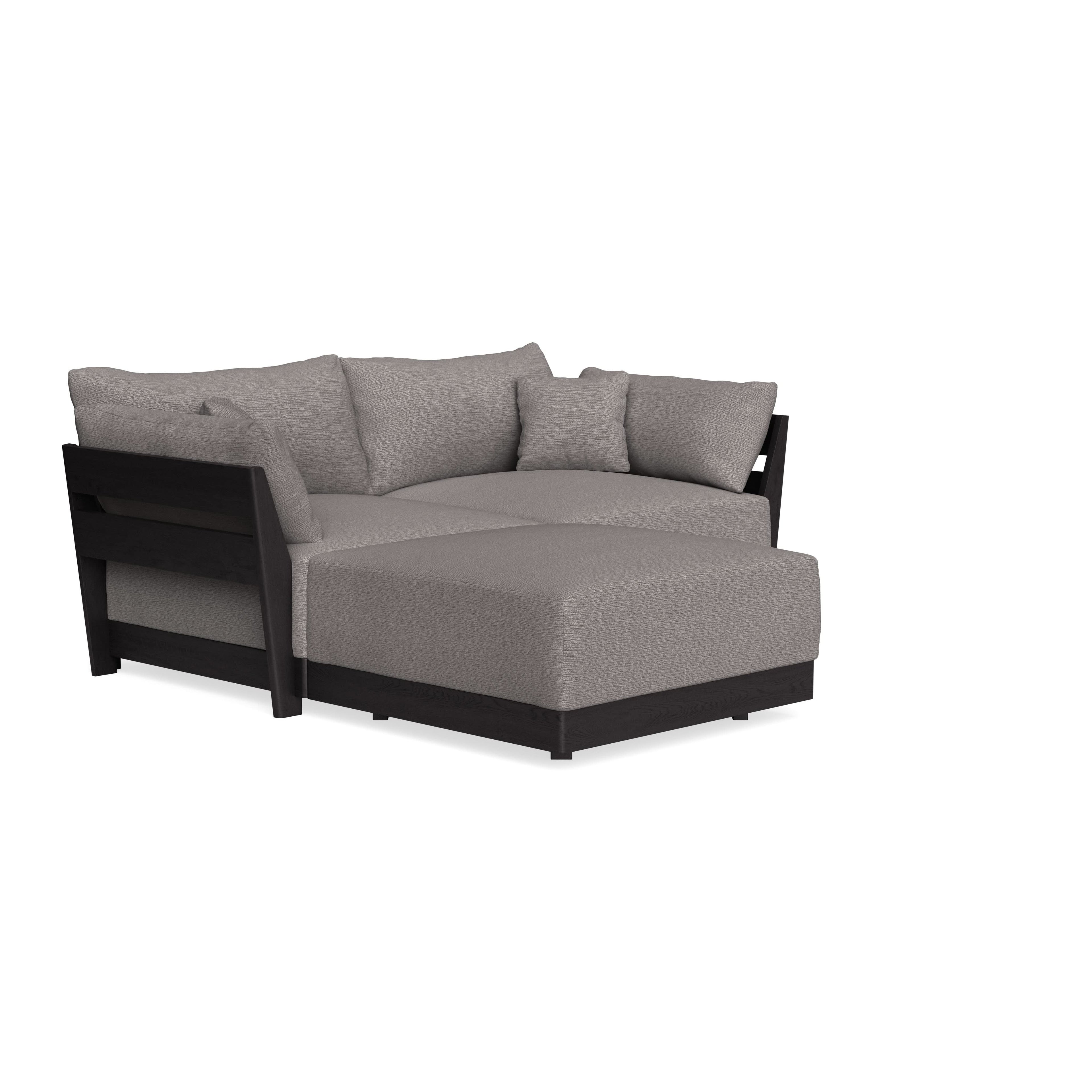 Modular Bondi Black 2-Seater Sectional in Cement | Memory Foam Blend