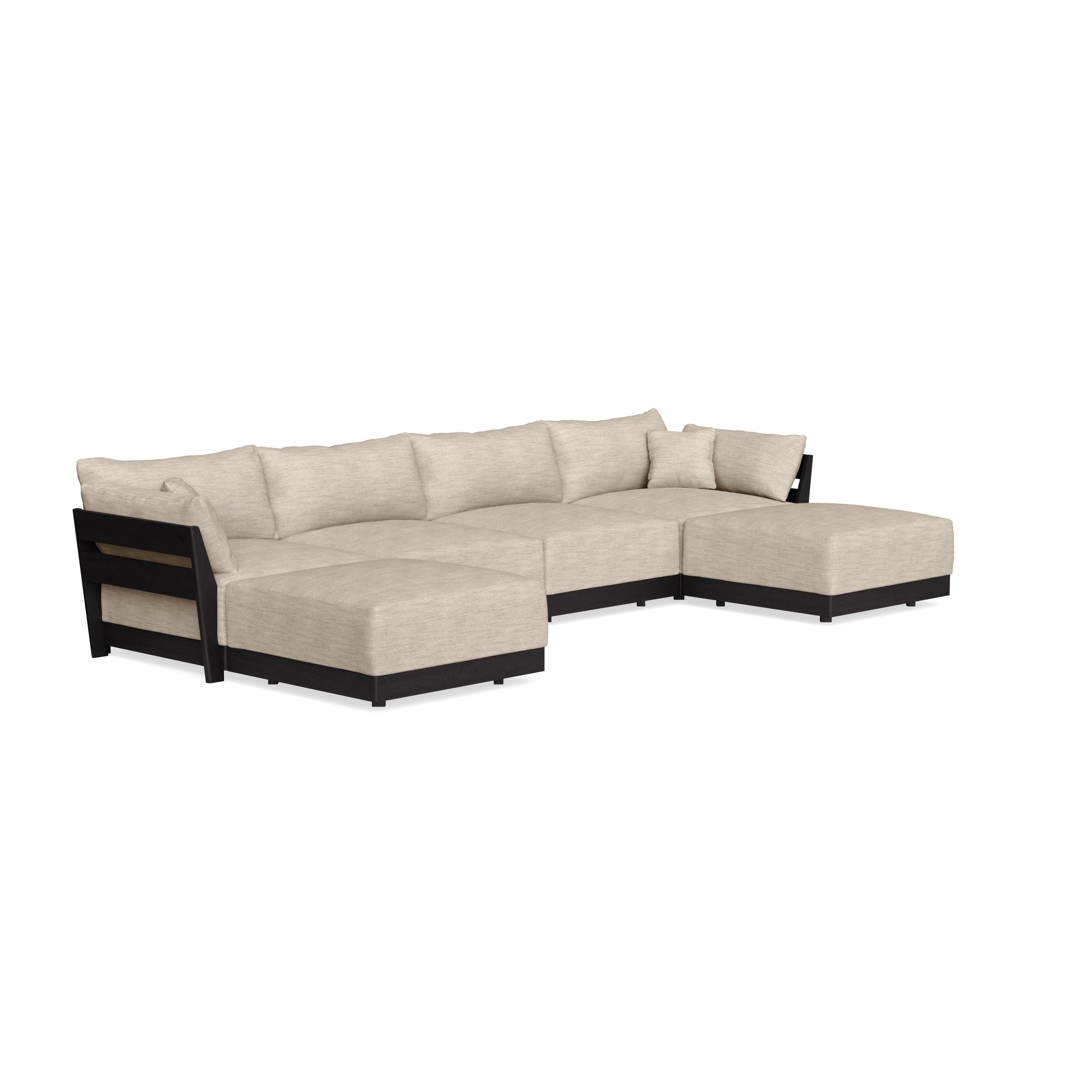 Modular Bondi Black 4-Seater U-Sectional in Wheat | Memory Foam Blend