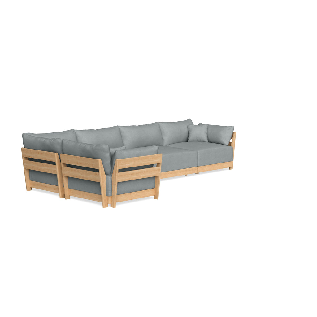 Modular Bondi Latte 5-Seater L-Sectional in Light Steel | Classic Blend