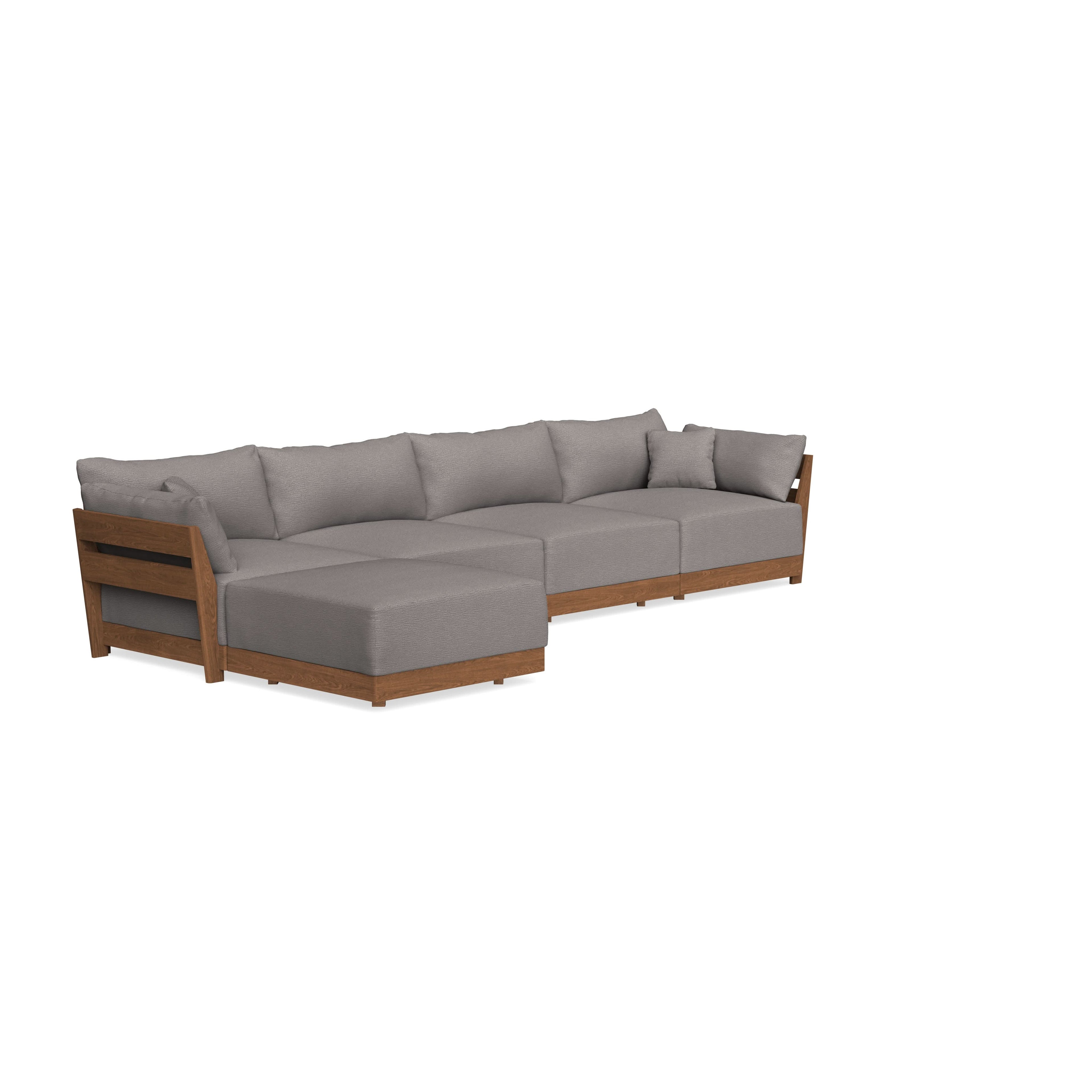 Modular Bondi Espresso 4-Seater Sectional in Cement | Classic Blend