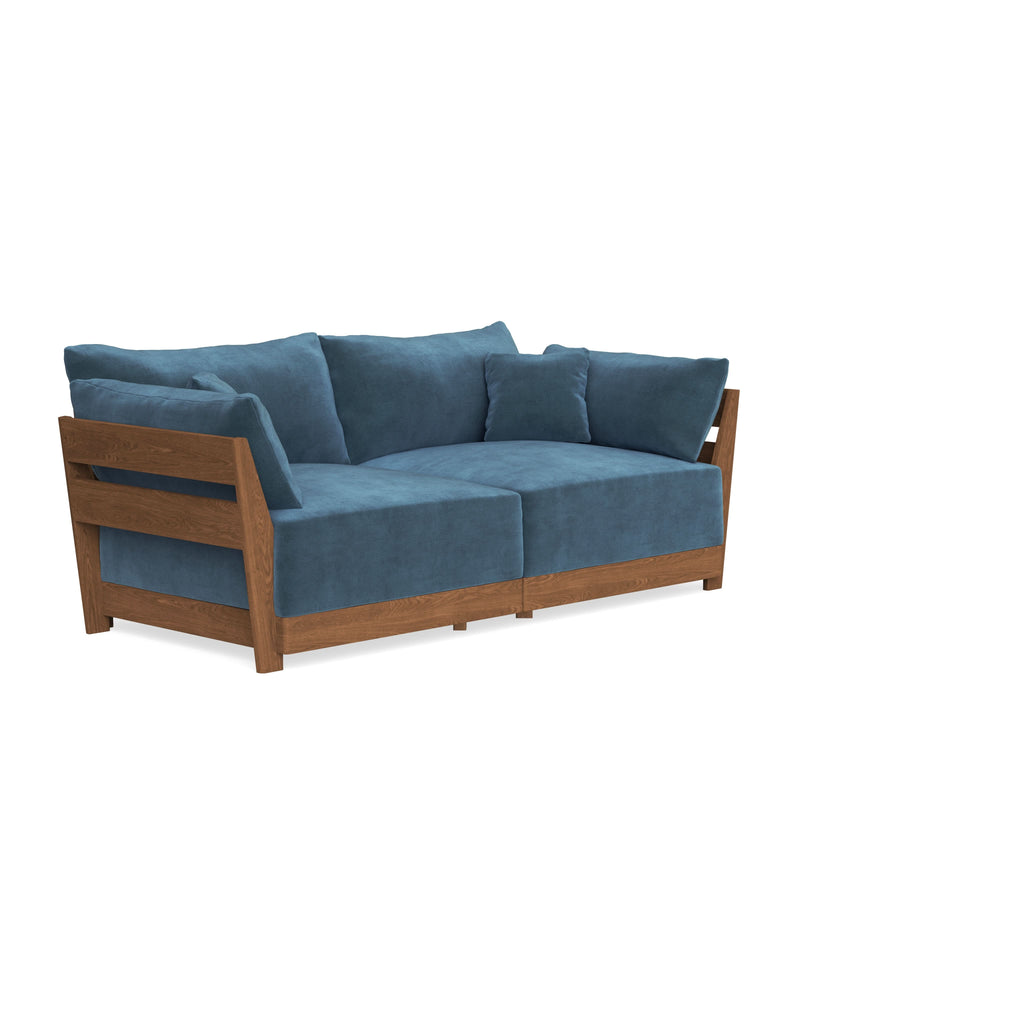 Modular Bondi Espresso 2-Seater Sofa in Oxford Blue | Classic Blend