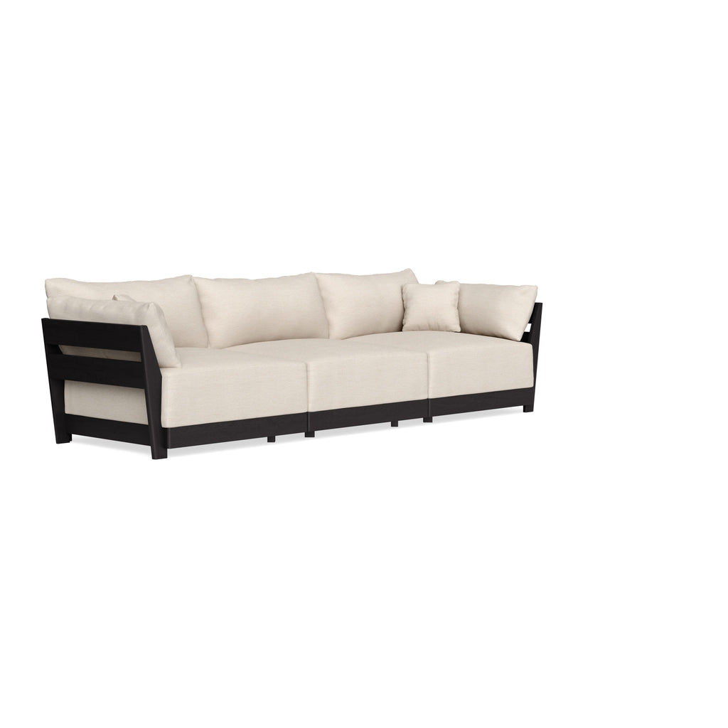 Modular Bondi Black 3-Seater Sofa in Seashell | Memory Foam Blend