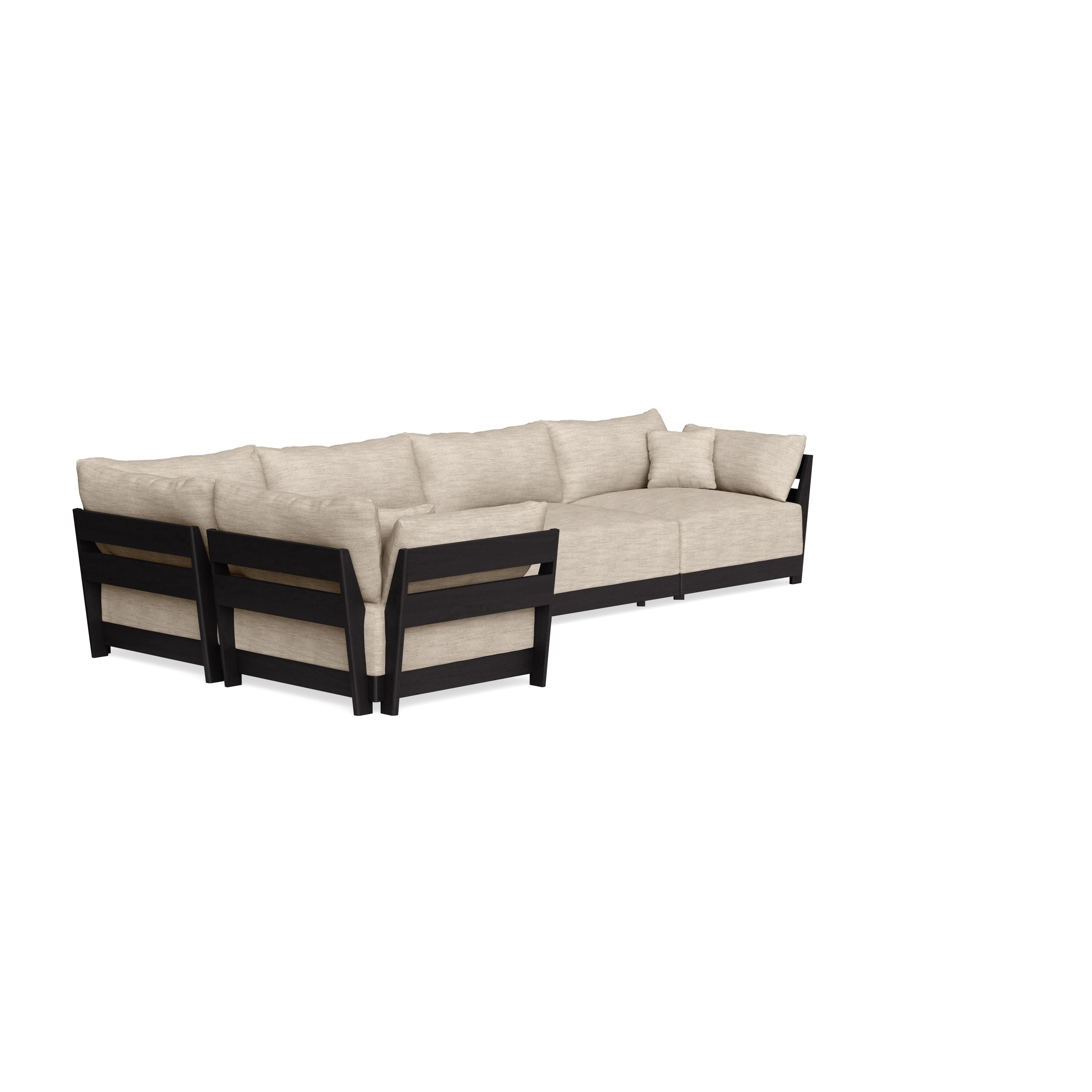 Modular Bondi Black 5-Seater L-Sectional in Wheat | Classic Blend
