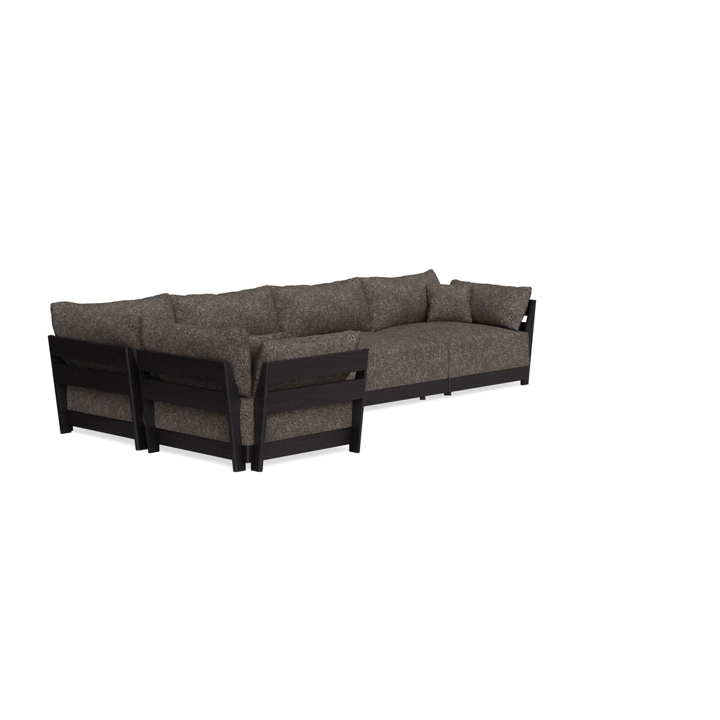 Modular Bondi Black 5-Seater L-Sectional in Eclipse | Memory Foam Blend