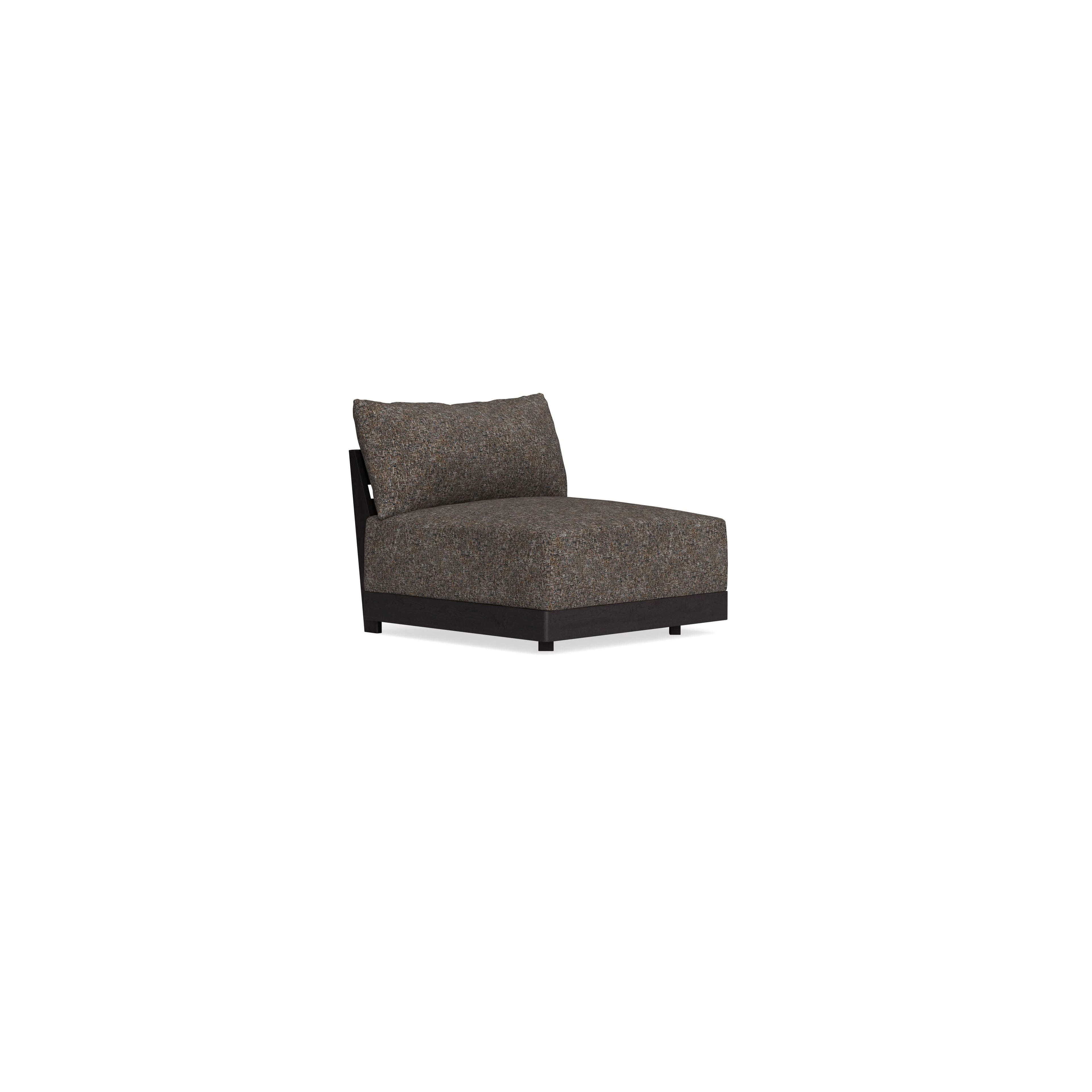 Modular Bondi Black Armless Chair in Eclipse | Memory Foam Blend