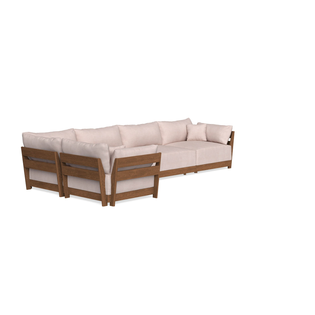 Modular Bondi Espresso 5-Seater L-Sectional in Blush | Classic Blend