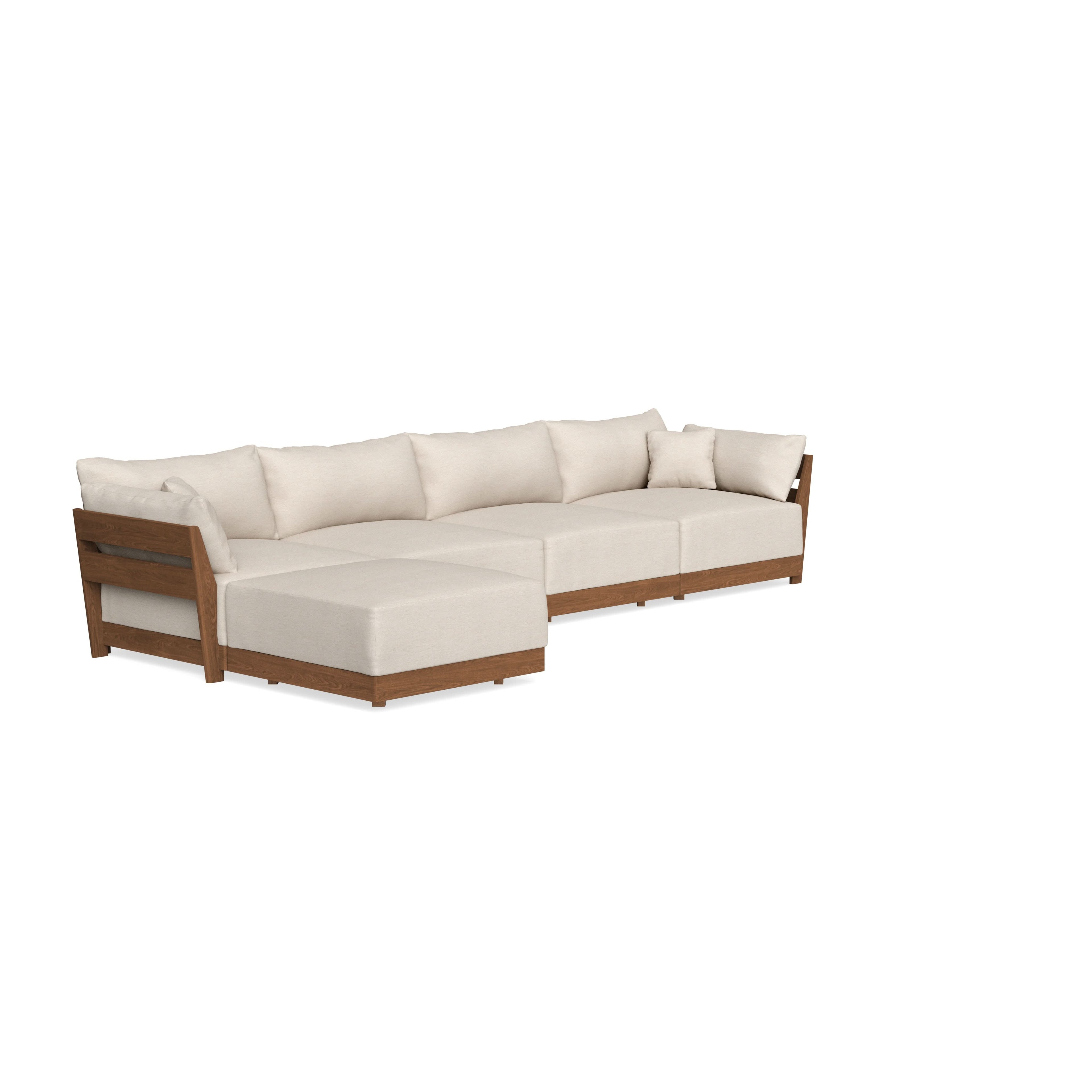Modular Bondi Espresso 4-Seater Sectional in Seashell | Classic Blend
