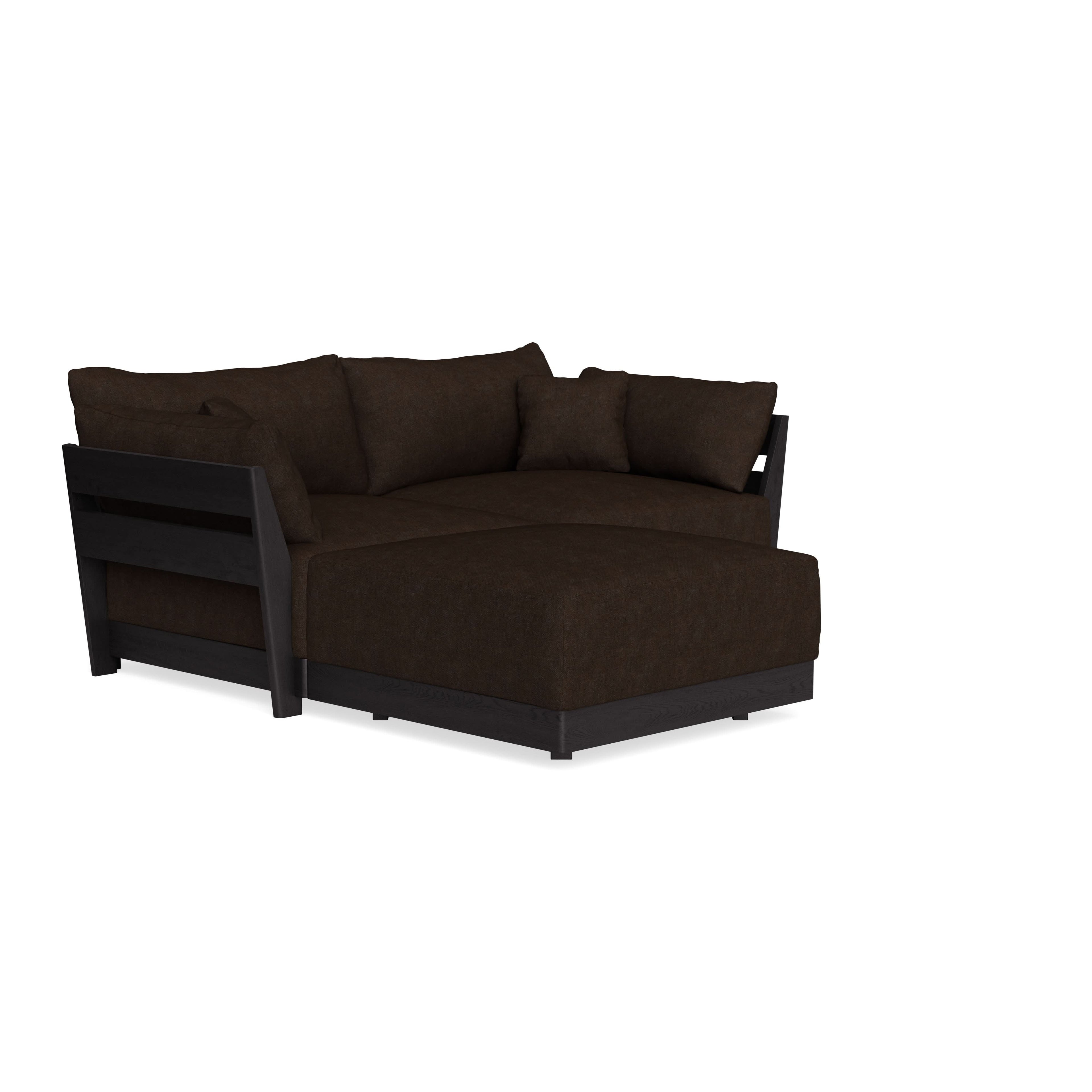 Modular Bondi Black 2-Seater Sectional in Espresso | Memory Foam Blend