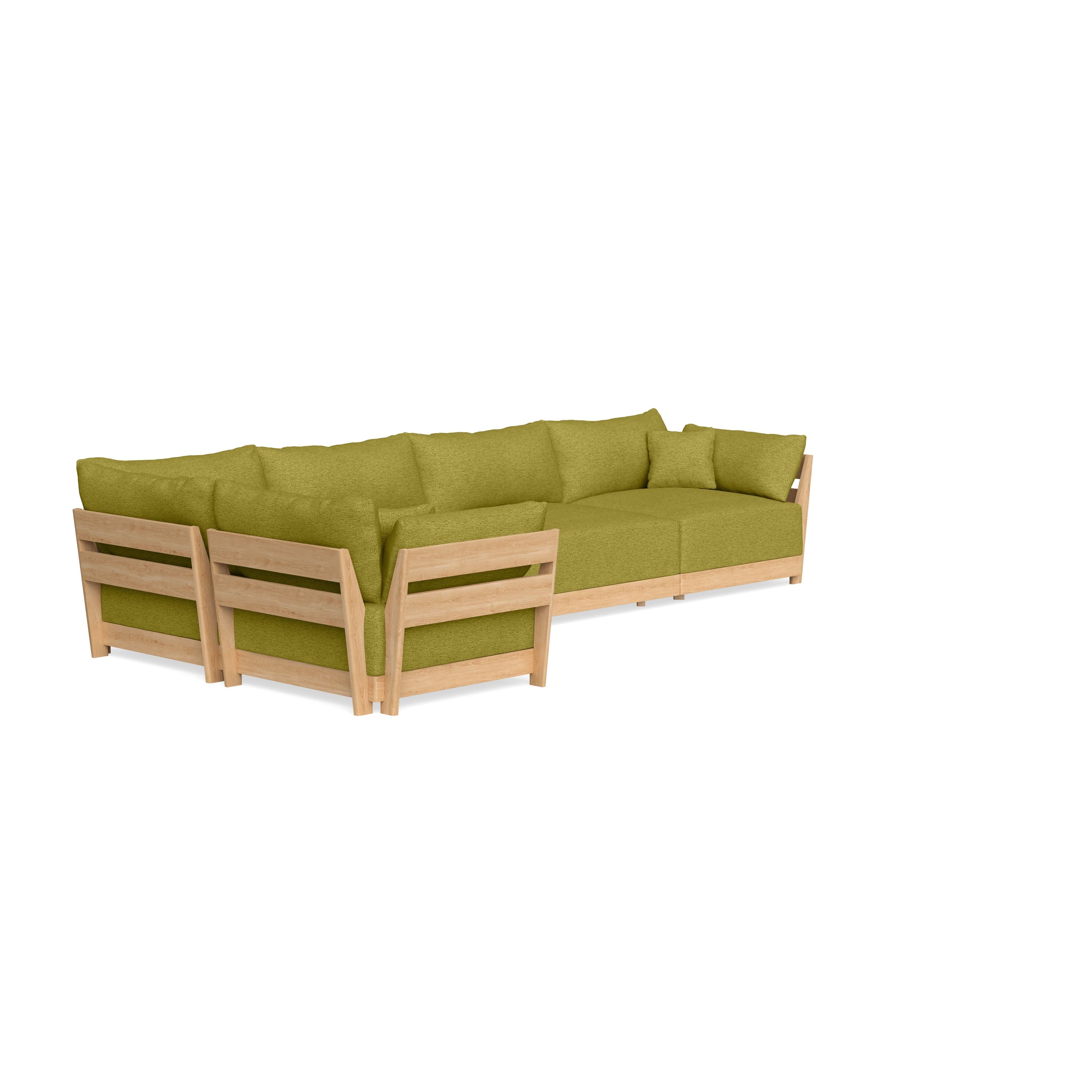 Modular Bondi Latte 5-Seater L-Sectional in Avocado | Memory Foam Blend