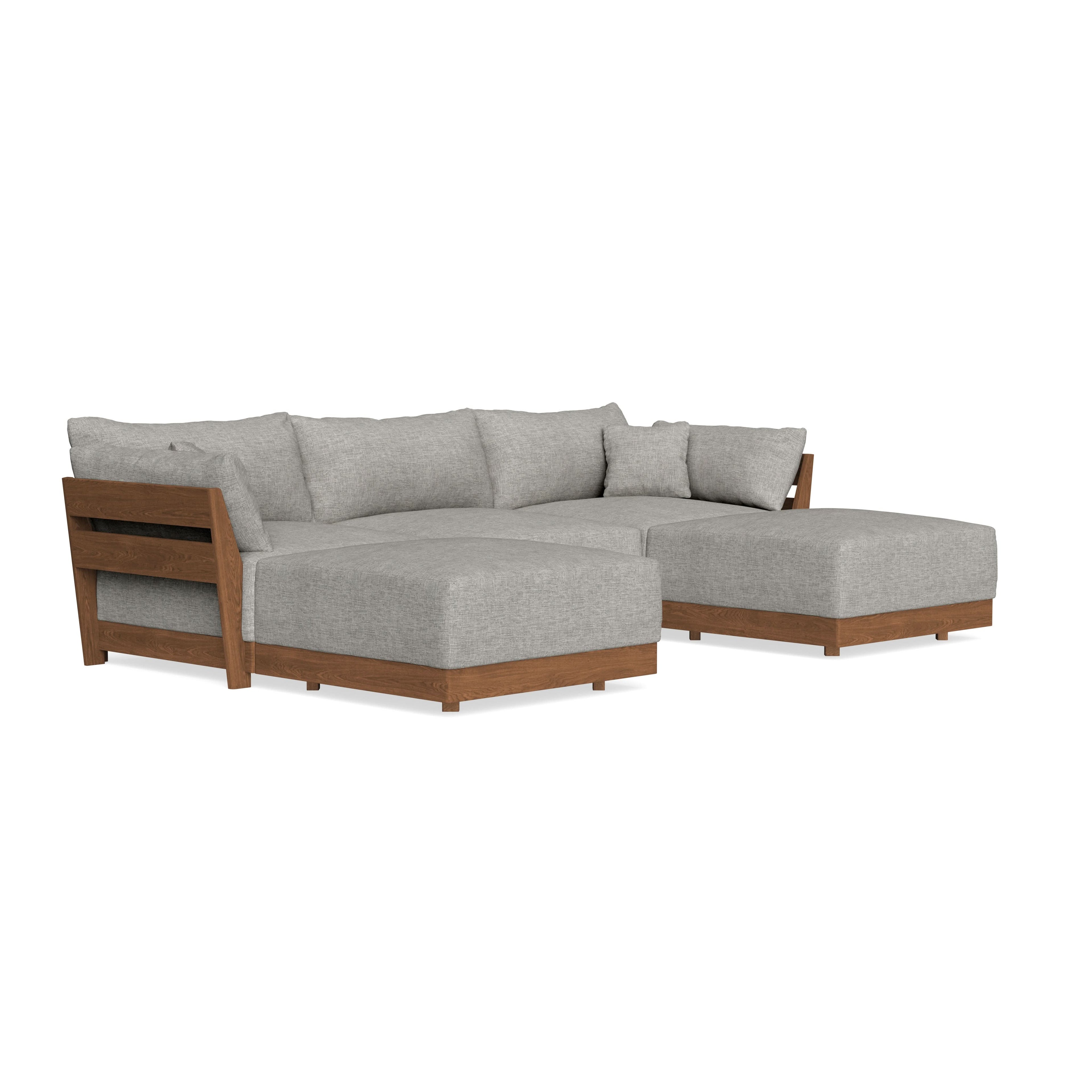 Modular Bondi Espresso 3-Seater U-Sectional in Fog | Classic Blend