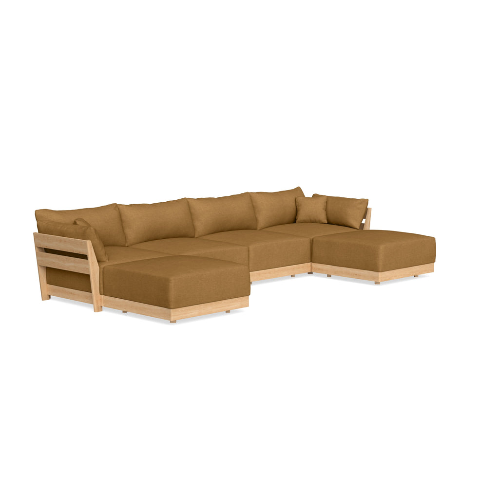 Modular Bondi Latte 4-Seater U-Sectional in Dijon | Classic Blend