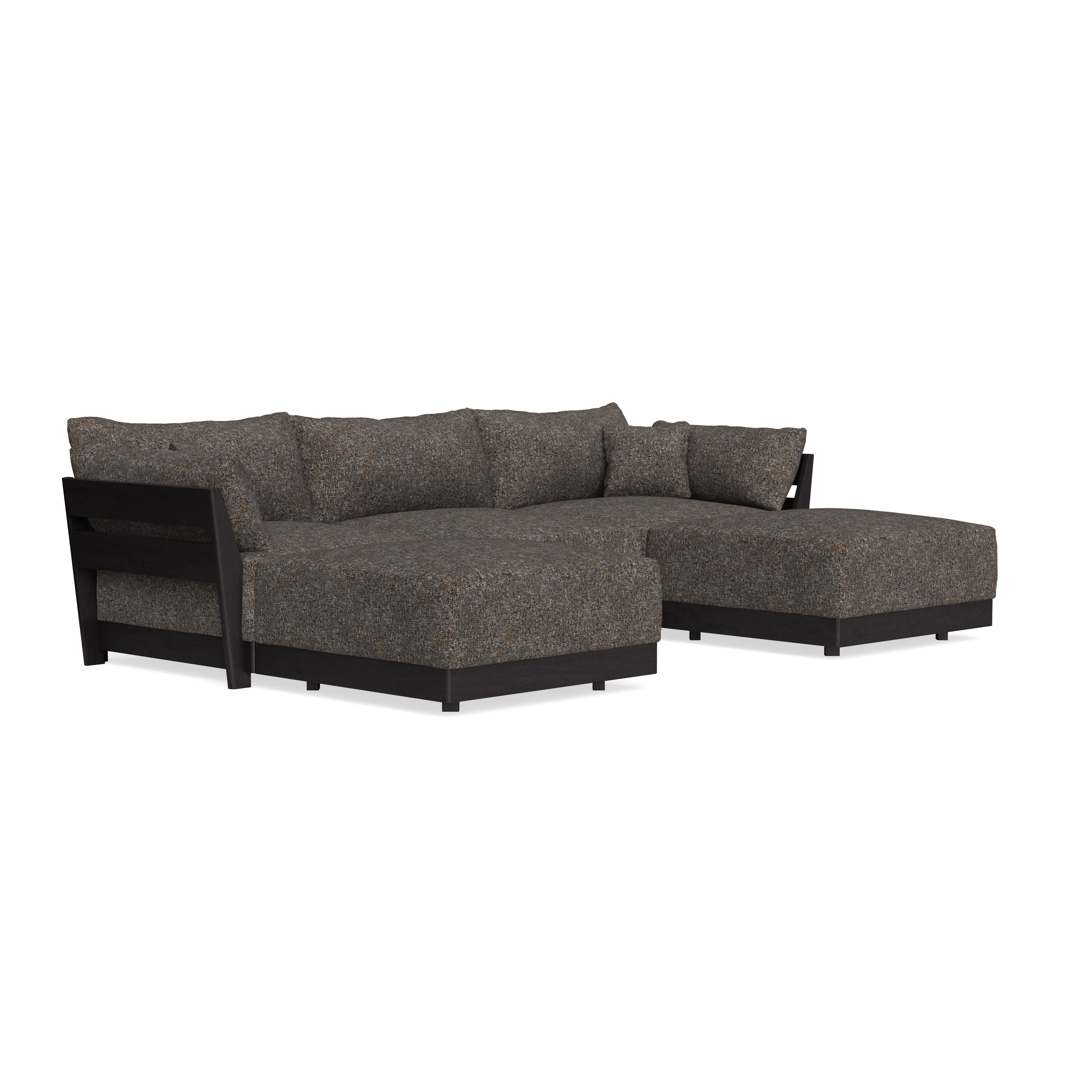 Modular Bondi Black 3-Seater U-Sectional in Eclipse | Memory Foam Blend