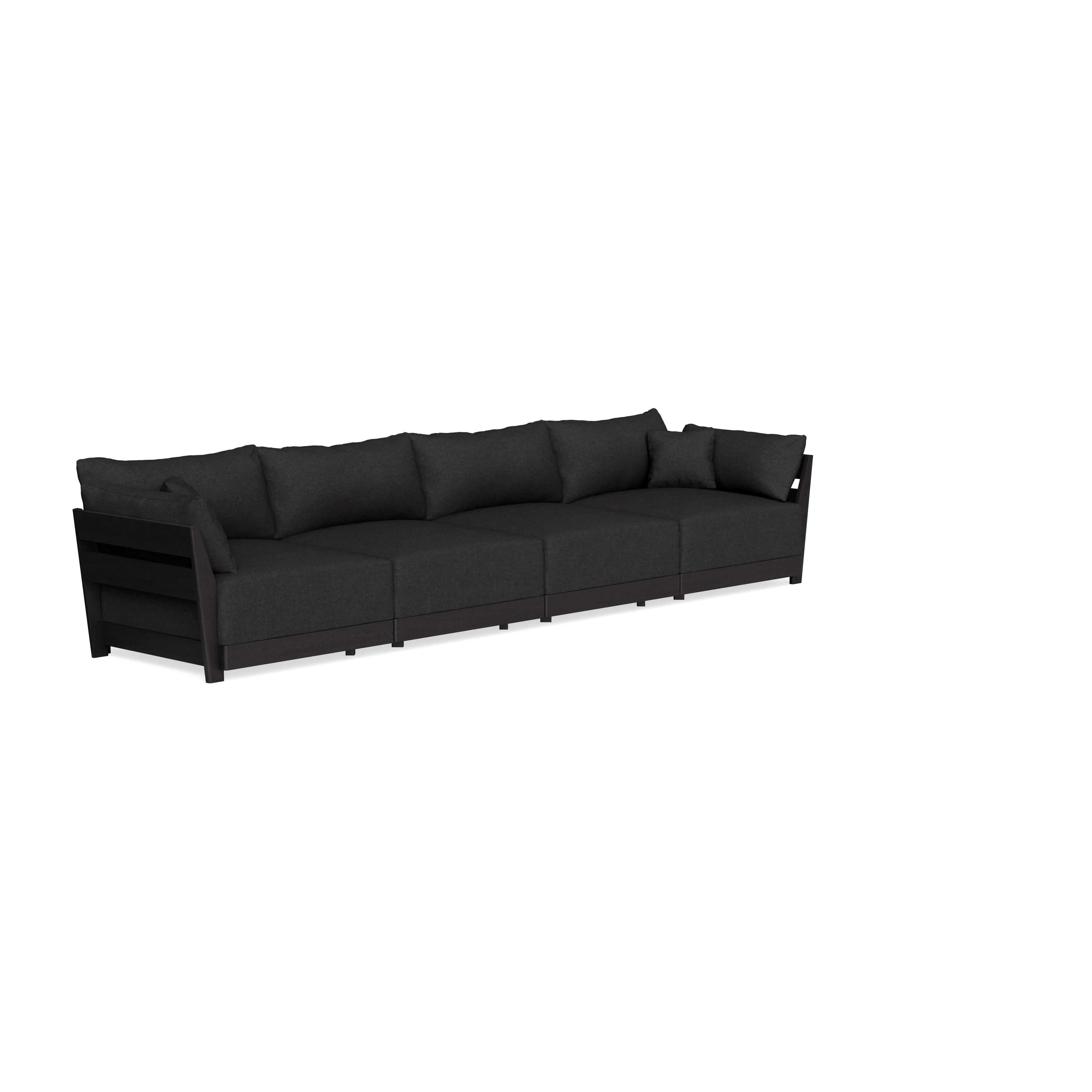 Modular Bondi Black 4-Seater Sofa in Peppercorn | Memory Foam Blend