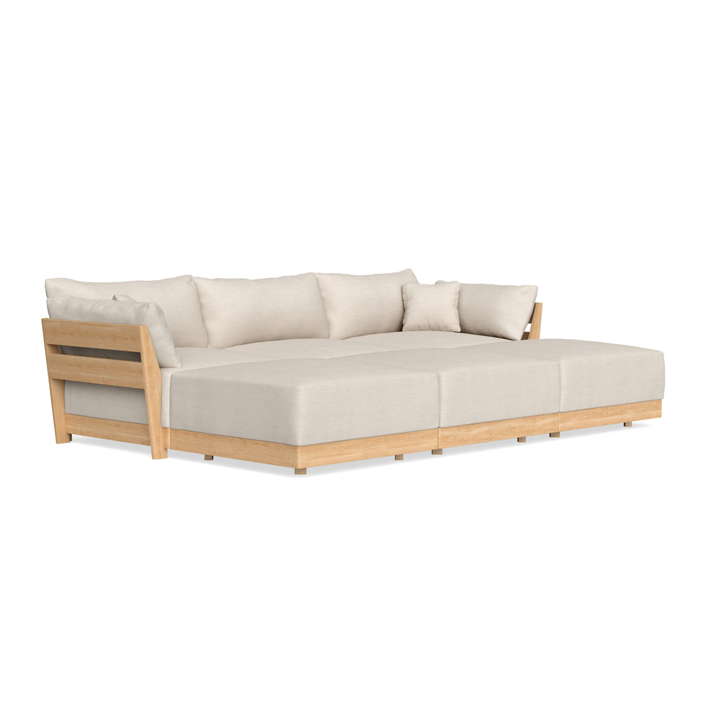 Modular Bondi Latte 3-Seater Daybed Sofa Sectional in Seashell | Memory Foam Blend