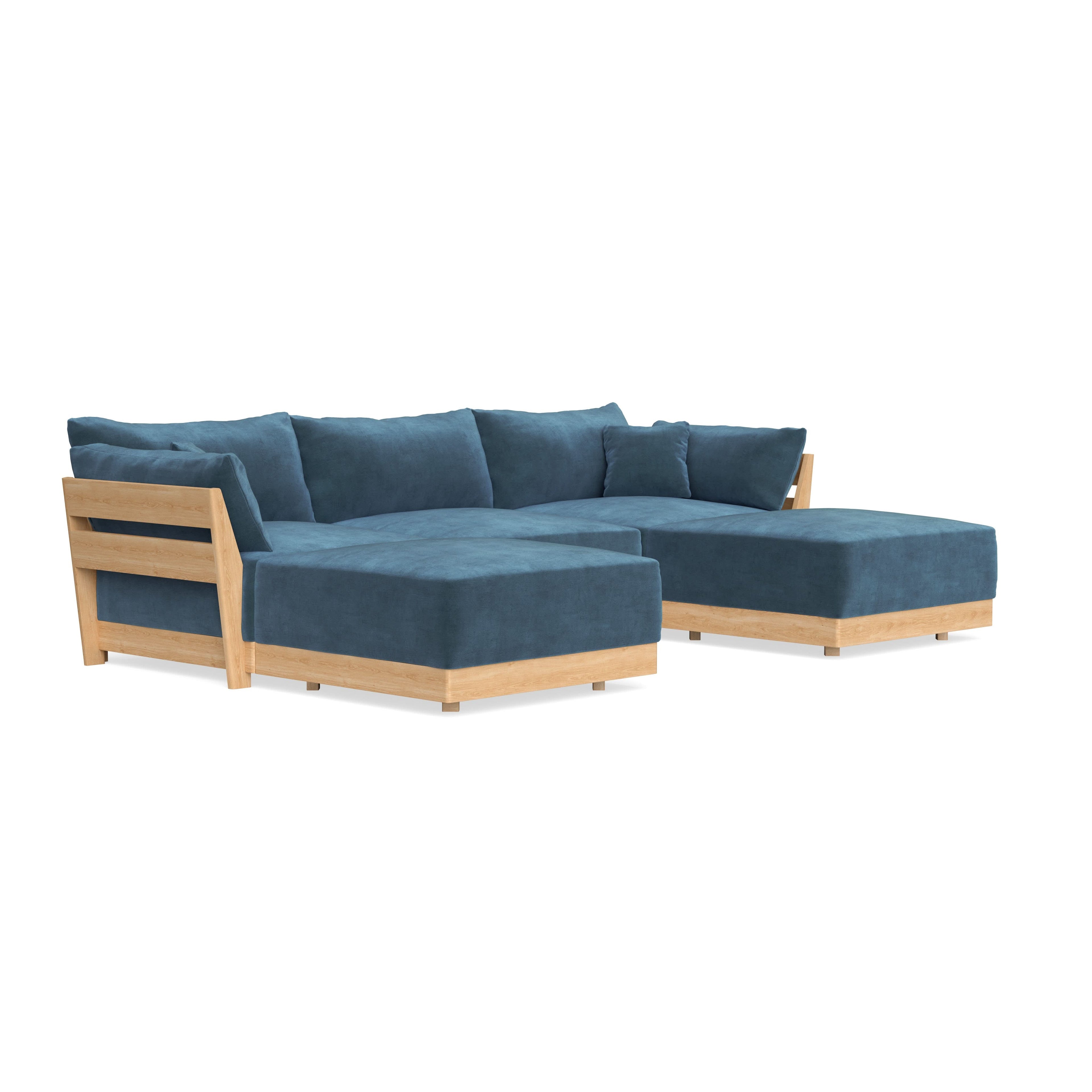 Slipcover Only - Modular Bondi 3-Seater U-Sectional in Oxford Blue