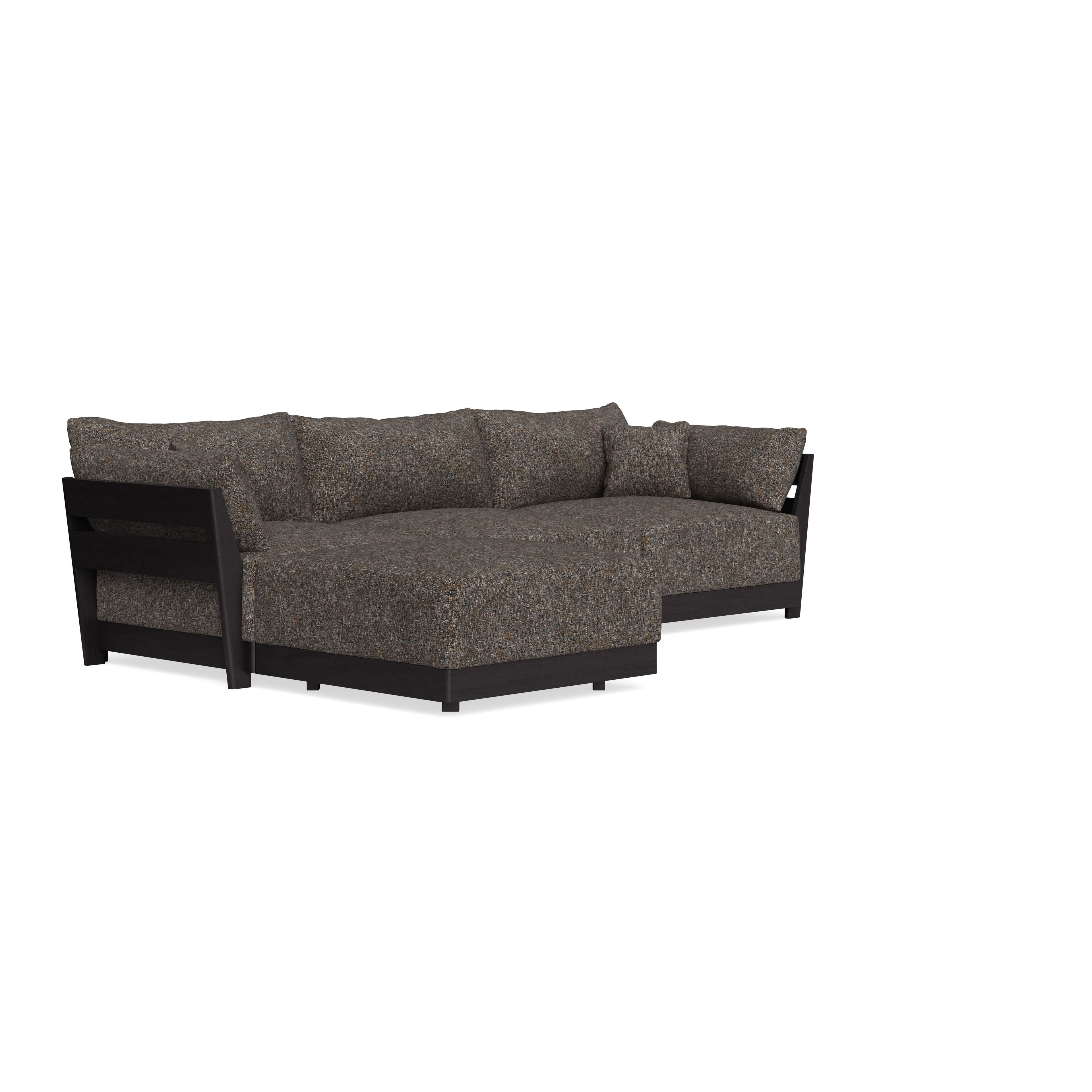 Modular Bondi Black 3-Seater Sectional in Eclipse | Memory Foam Blend