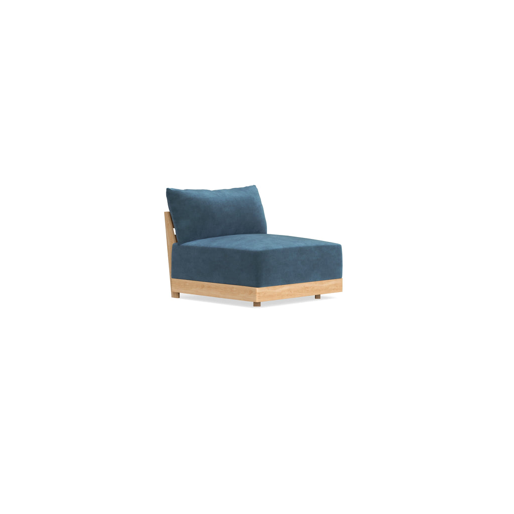 Modular Bondi Latte Armless Chair in Oxford Blue | Classic Blend