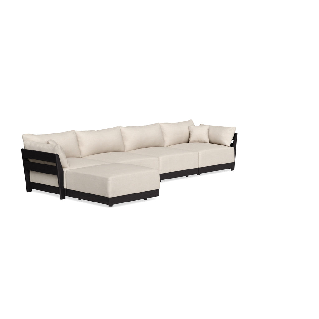 Modular Bondi Black 4-Seater Sectional in Seashell | Classic Blend