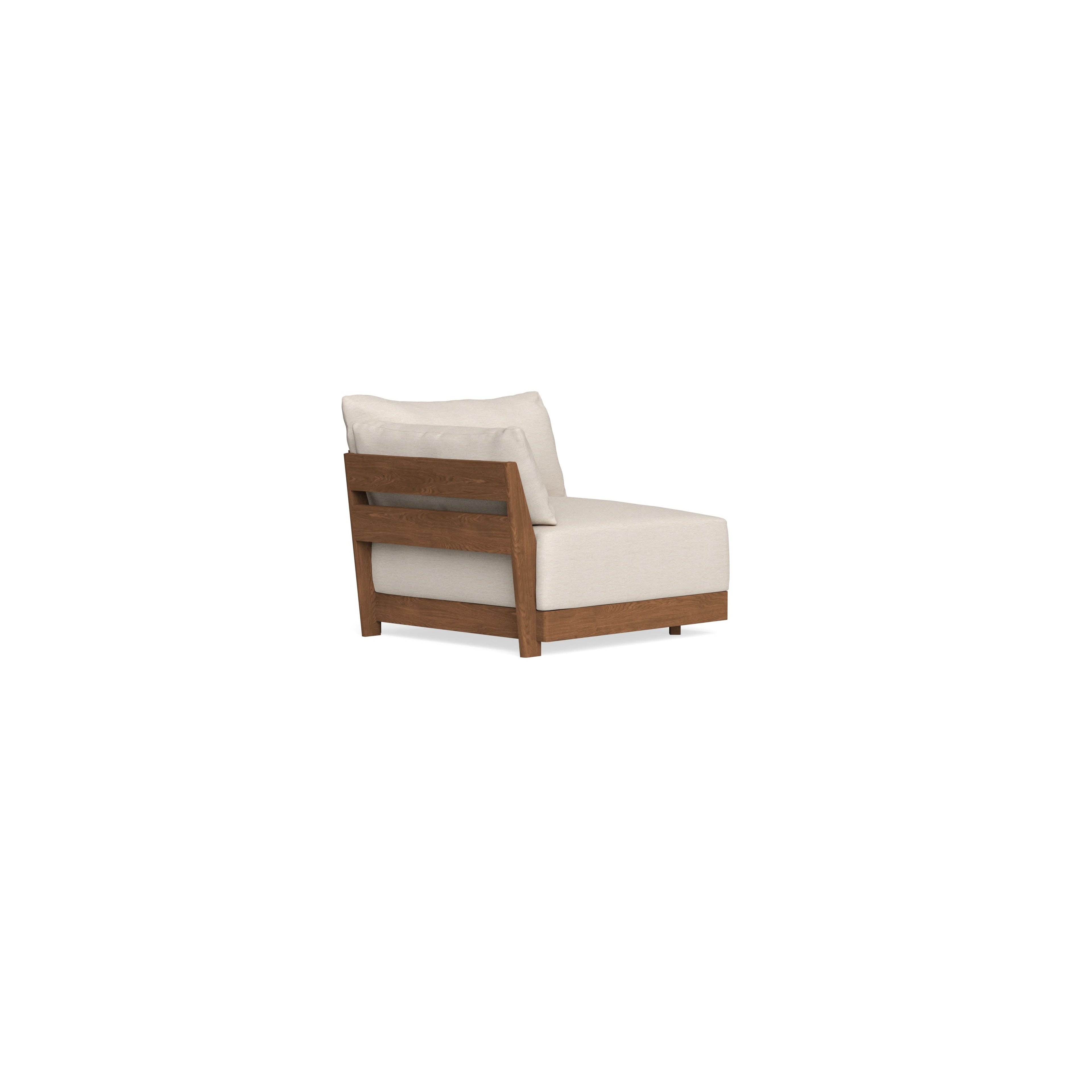 Modular Bondi Espresso End Chair in Seashell | Memory Foam Blend