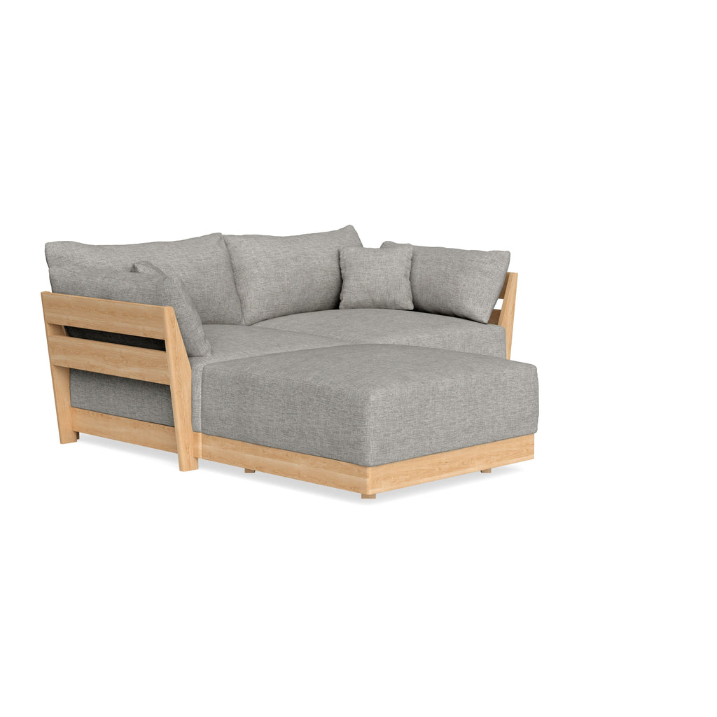 Modular Bondi Latte 2-Seater Sectional in Fog | Classic Blend