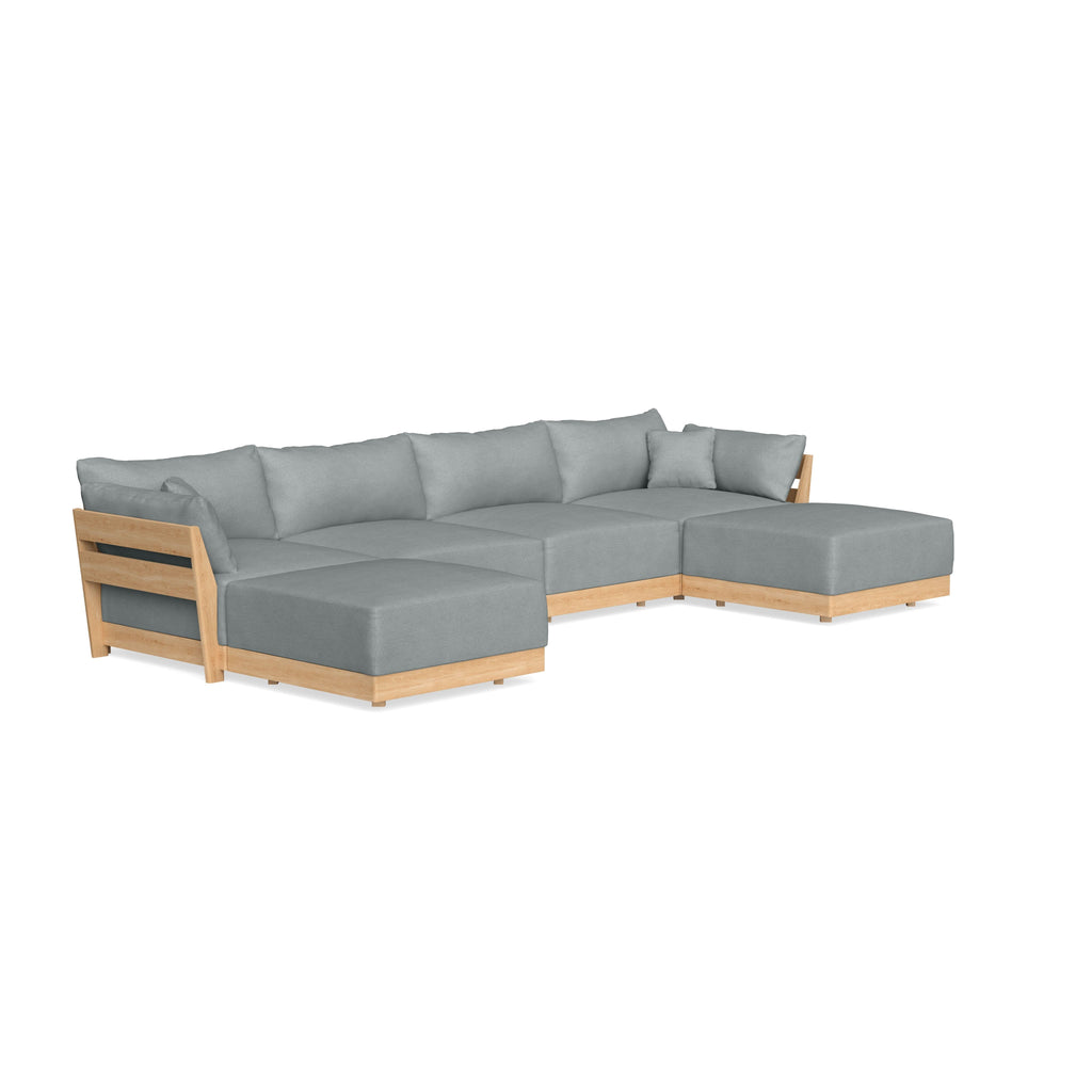 Slipcover Only - Modular Bondi 4-Seater U-Sectional in Light Steel