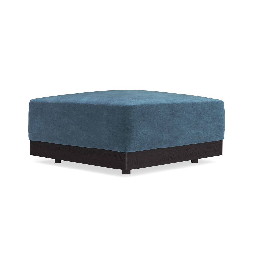 Modular Bondi Black Ottoman in Oxford Blue | Memory Foam Blend
