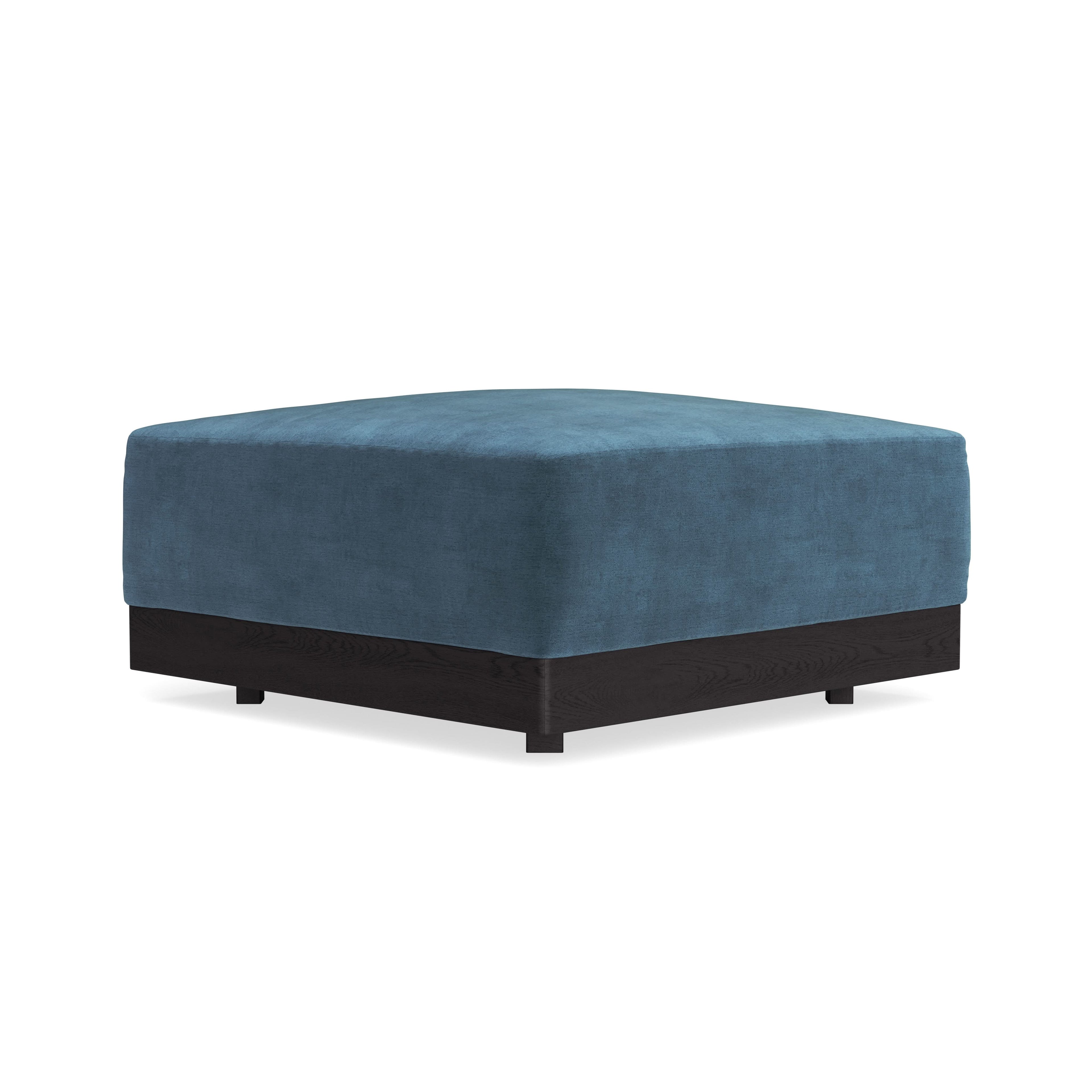 Modular Bondi Black Ottoman in Oxford Blue | Memory Foam Blend
